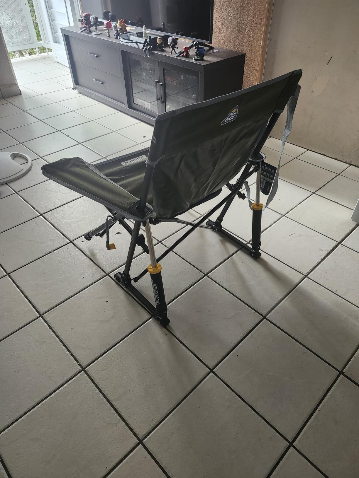 GCI Outdoor Kickback Rocker Camping Chair | Portable Folding Rocking Chair with Durable Armrests, Drink Holder & Relaxed Lowered Seat for Comfort - Red customer photo 2