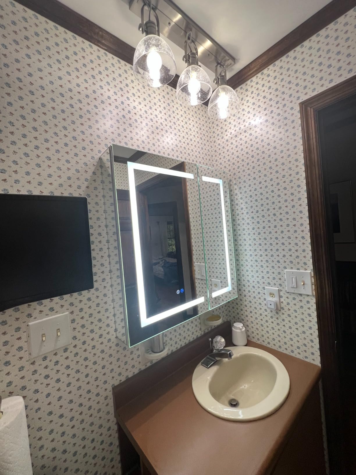 Blossom LED Lighted Bathroom Medicine Cabinet Mirror, Defogger, 30x32 | Bathroom Storage Cabinet, Medicine Cabinets Organizer, Vanity Mirror with Storage, Recessed/Surface Mount, Adjustable Shelves customer photo 1