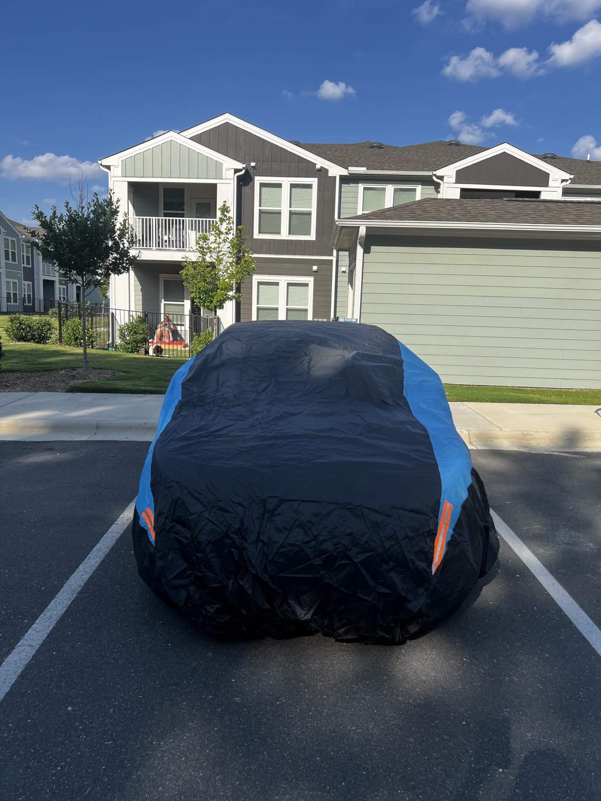 MORNYRAY Waterproof Car Cover All Weather Snowproof UV Protection Windproof for Sedan (186-193 inch) customer photo 2