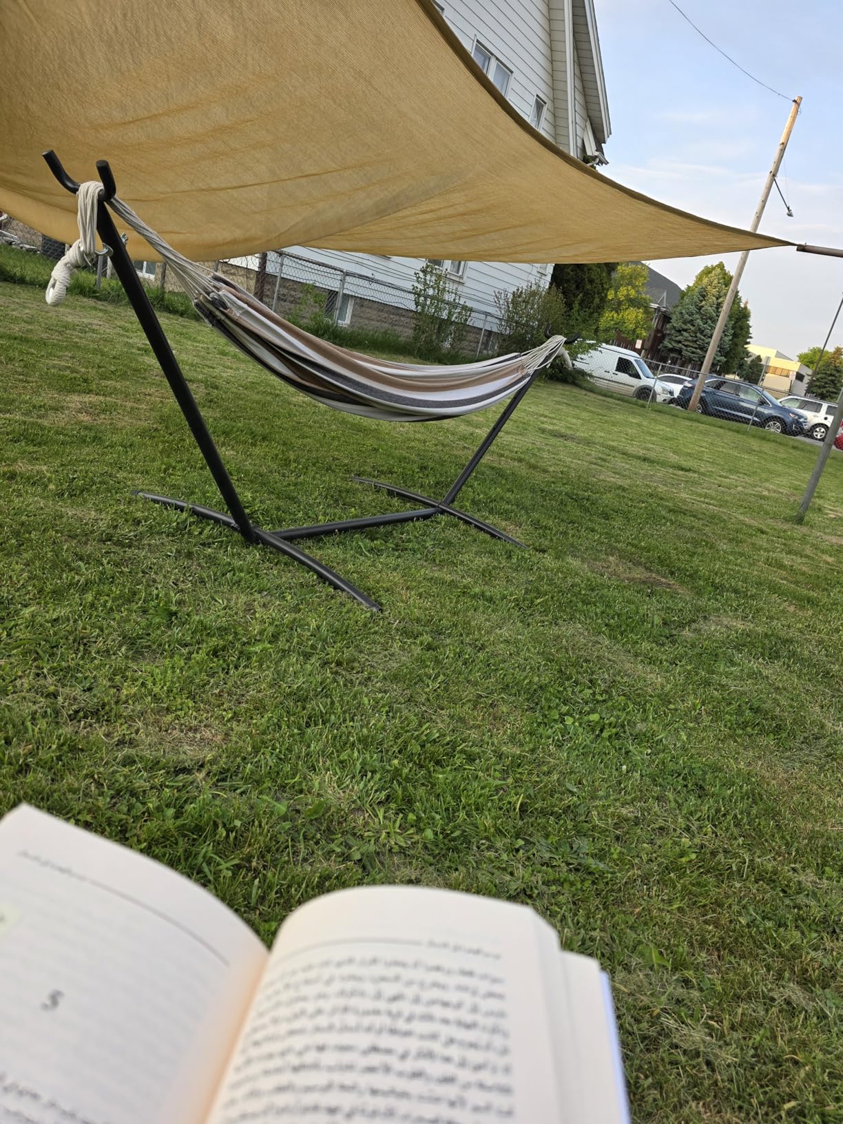 SUPER DEAL Portable 2 Person Hammock with 9FT Hammock Stand, 620 LBS Capacity Adjustable Hammock Bed with Space Saving Carrying Case Included customer photo 1