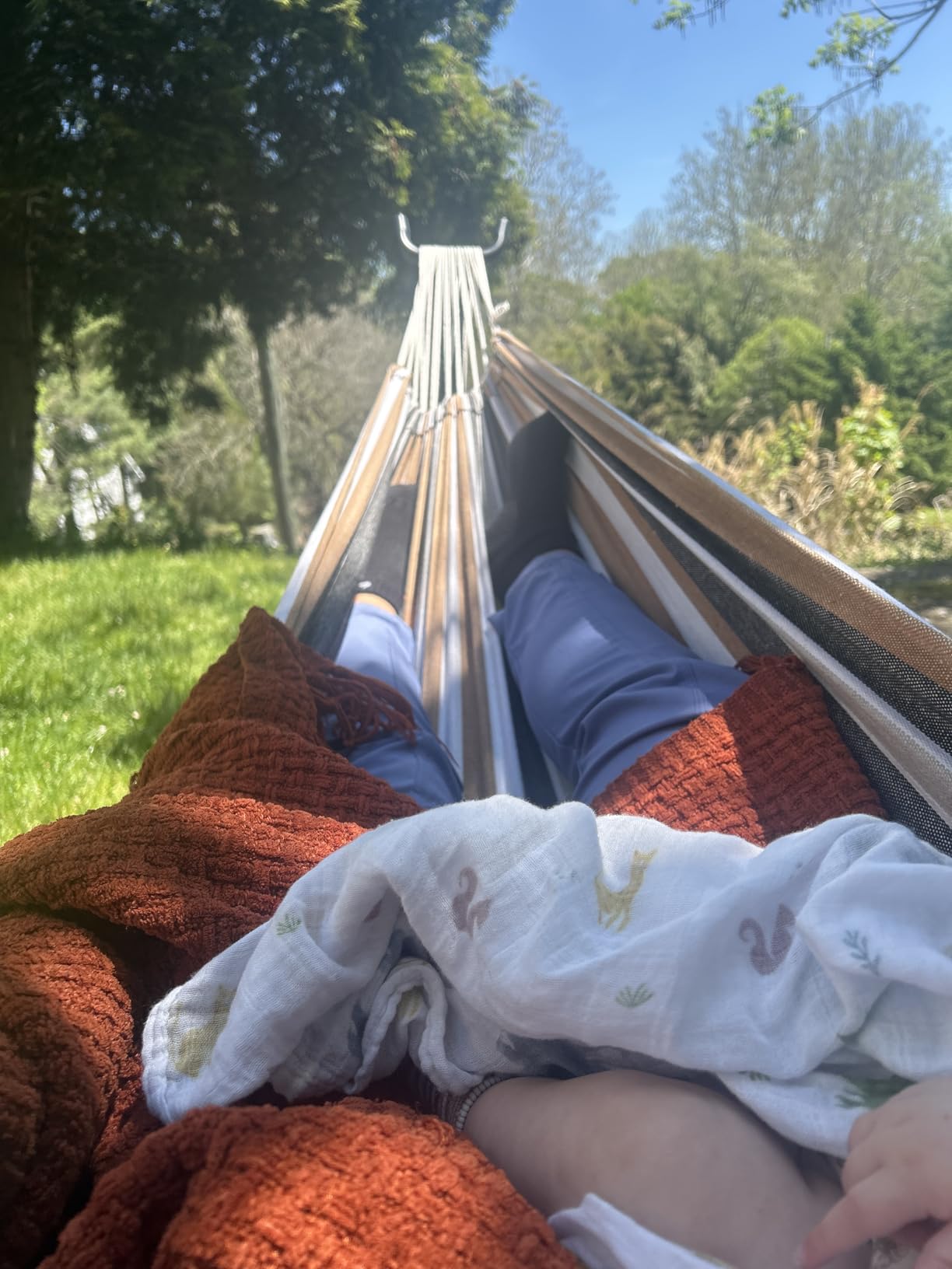 SUPER DEAL Portable 2 Person Hammock with 9FT Hammock Stand, 620 LBS Capacity Adjustable Hammock Bed with Space Saving Carrying Case Included customer photo 2