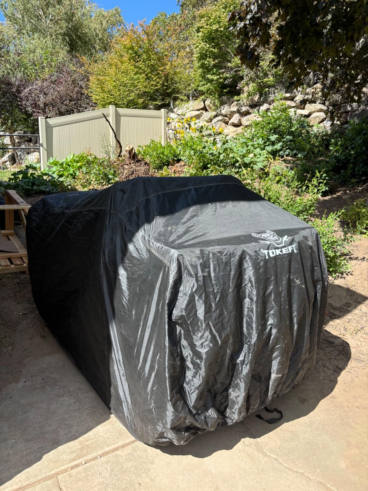 ATV Cover, Heavy Duty Black Waterproof Oxford Fabric Protective 4 Wheeler Quad Cover for 82