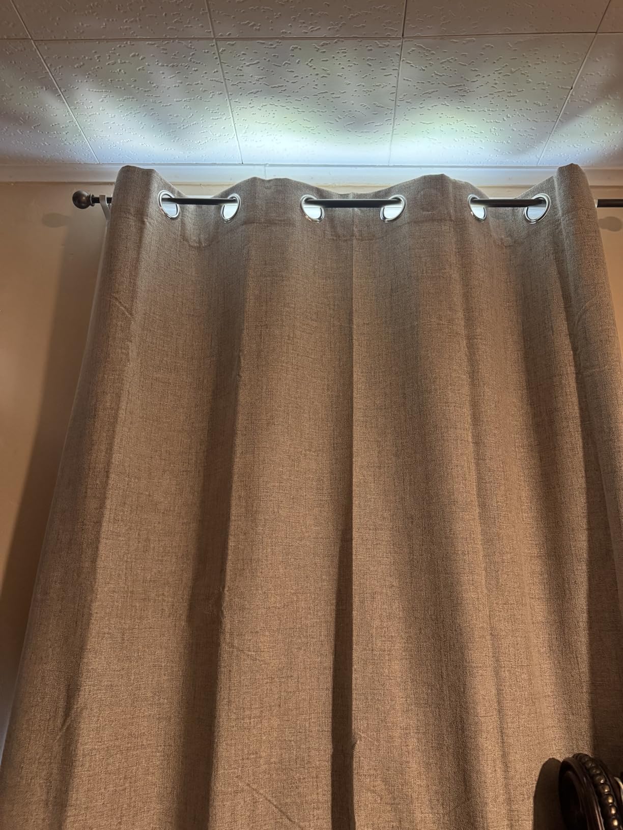 CUCRAF 100% Blackout Window Curtains 84 inches Long 2 Panels Set, Faux Linen Look Thermal Insulated Grommet Drapes, Room Darkening Curtain for Bedroom Living Room (W52 x L84 Inch, Light Khaki) customer photo 1