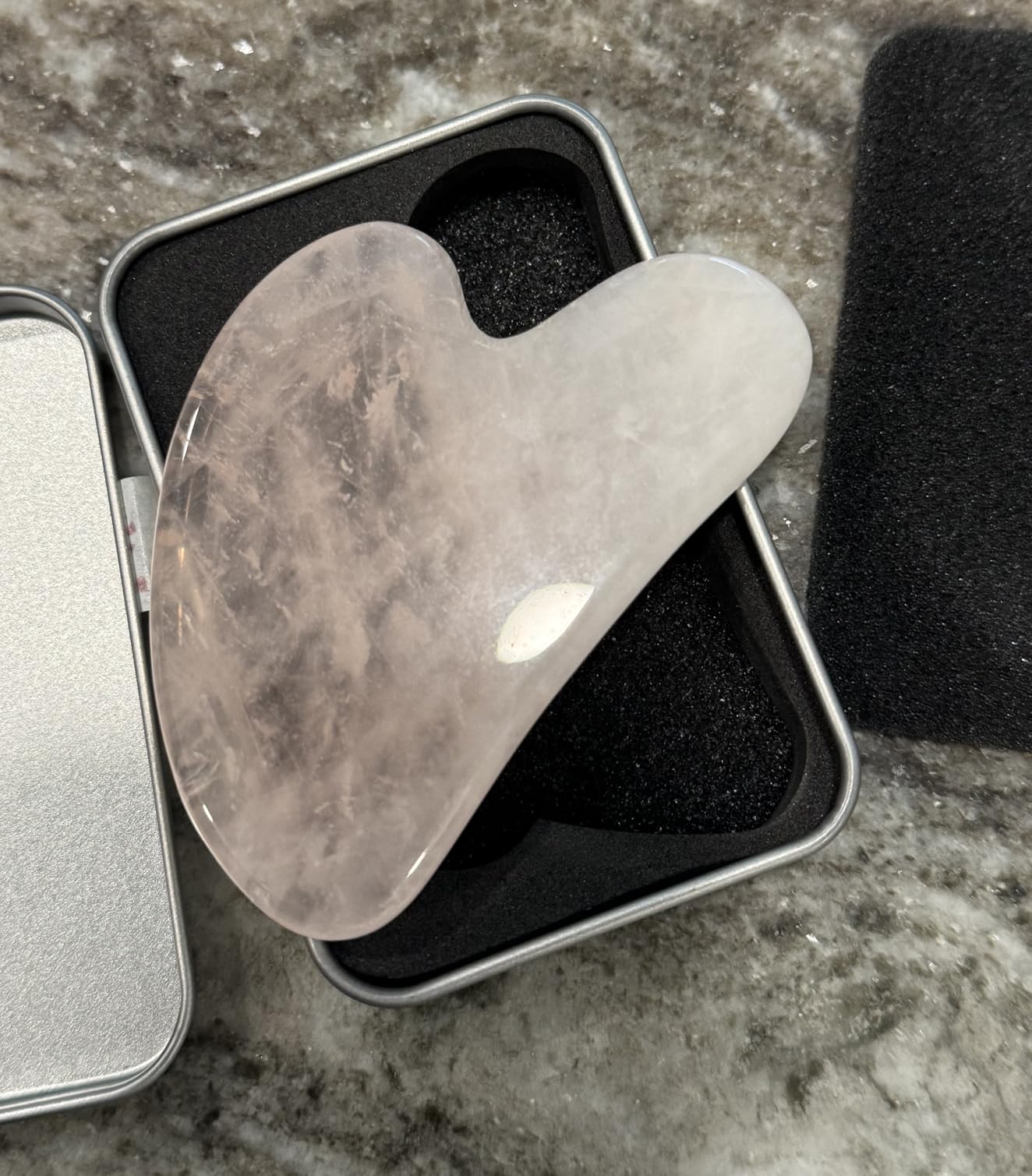 Flagest Rose Quartz Gua Sha Facial Tool, 100% Genuine Guasha Stone | Face Massage Tool, Naturally Cooling, Heart-Shaped, Jawline Sculptor, Face, Neck & Body, Ideal Daily Skincare Gift customer photo 1