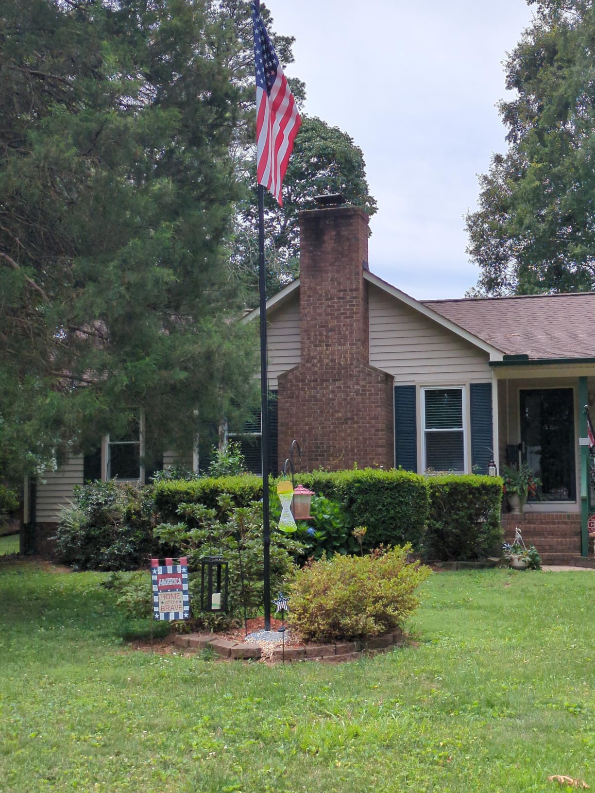 Flag Pole for Outside House, 20 FT Heavy Duty 45K PSI & 95 HBW Hard Aerospace Aluminum Flagpole Kit, Unbending Outdoor In-Ground Flag Poles with 3x5 American Flag for Yard, Residential or Commercial customer photo 1