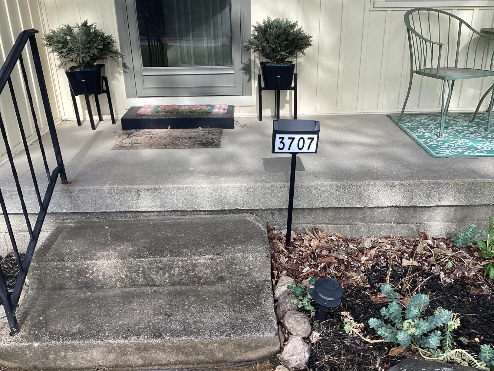 Solar House Number Sign, 3 Colors Waterproof LED Address Plaque | Wall Mounted/In Ground, Smart Control Outdoor Solar Powered House Number Light with Stakes for Outside Home Yard Street House customer photo 1