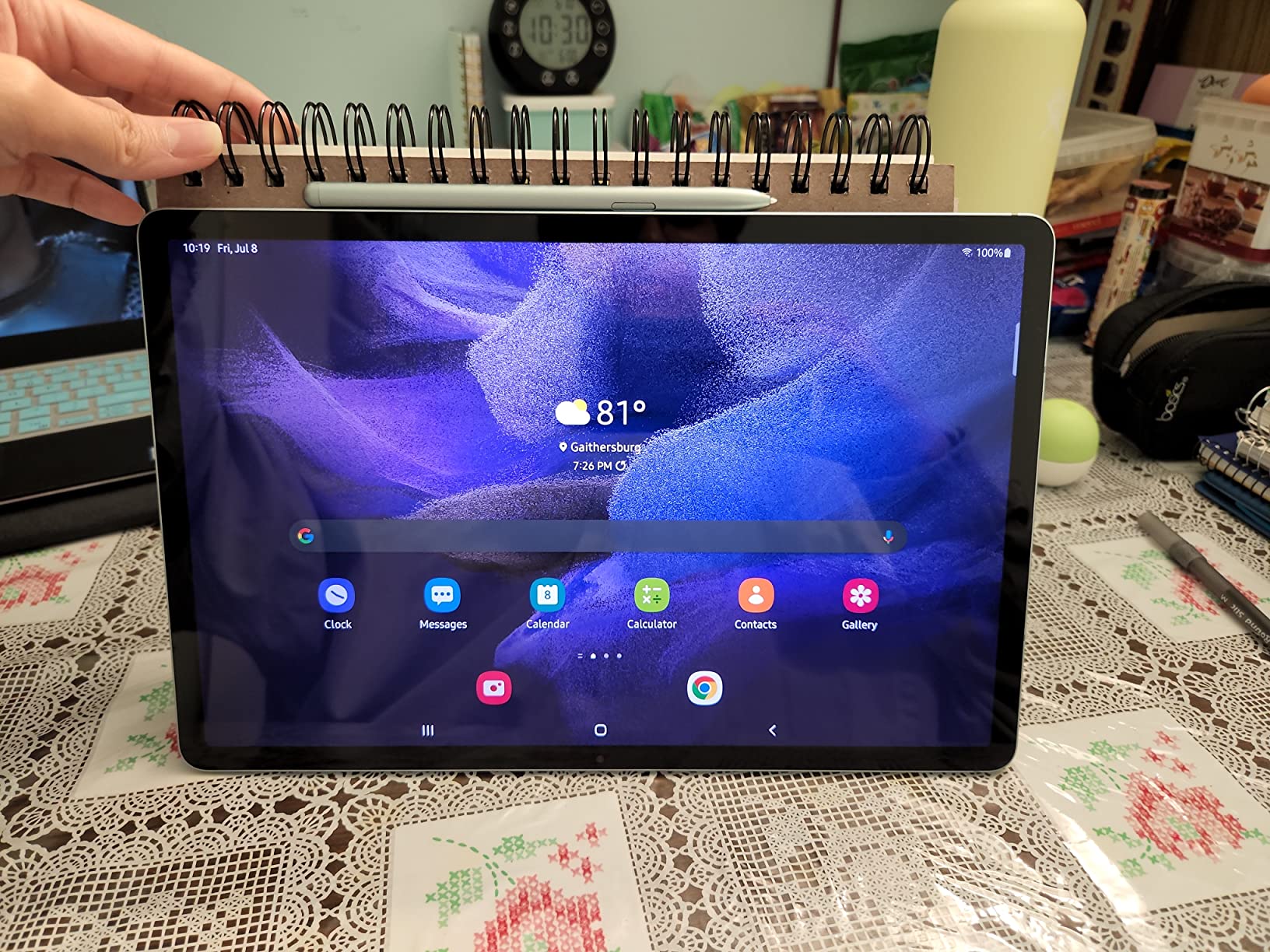 SAMSUNG Galaxy Tab S7 FE 12.4 inch 256GB WiFi Android Tablet, Large Screen, S Pen Included, Multi Device Connectivity, Long Lasting Battery, US Version, 2021, Mystic Green customer photo 2