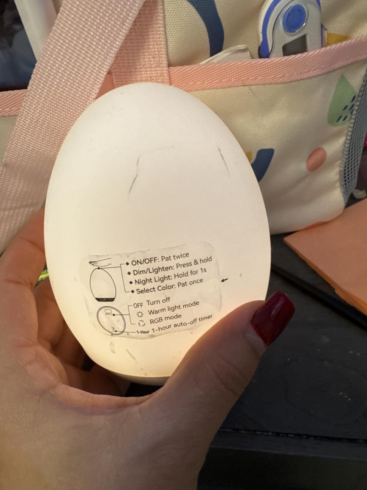 MediAcous Night Light for Kids, Baby Egg Light for Nursery, 7 Colors Changing & Stepless Dimming, Soft Silicone Touch Night Lamp with 1 Hour Timer, Rechargeable Nursery Night for Breastfeeding customer photo 1