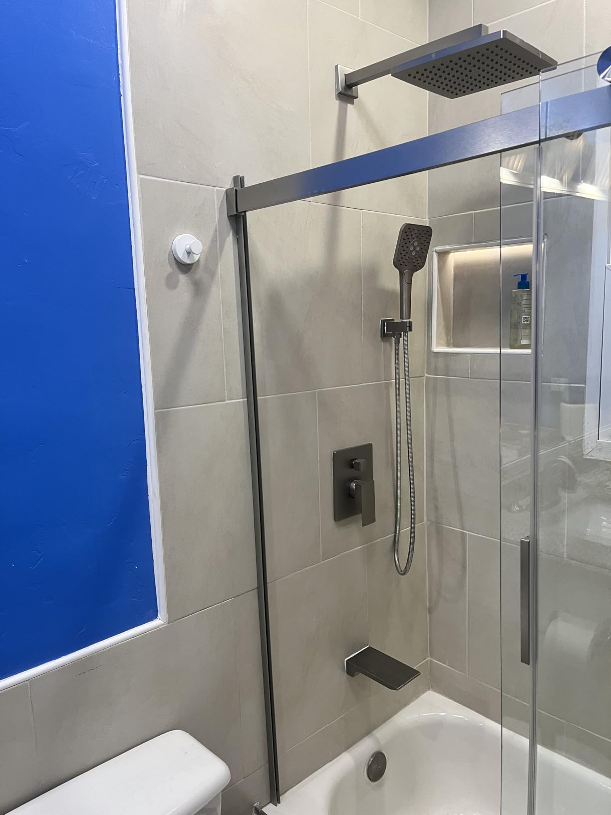 Gabrylly Shower System with Tub Spout, Wall Mounted Tub Shower Faucet Set for Bathroom with High Pressure 10