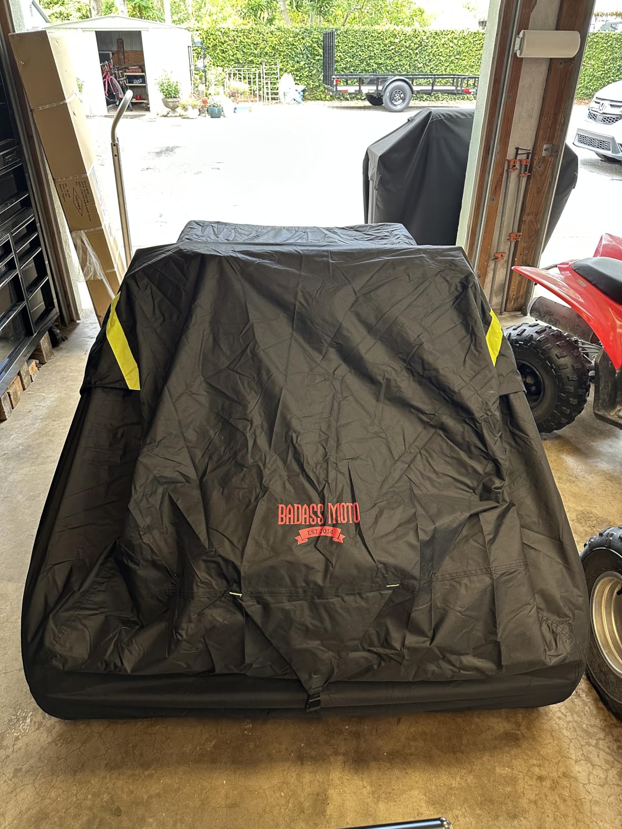 ATV Covers Waterproof Outdoor Heavy Duty, Rip-Resistant, Night-Reflective Quad Cover, 4 Wheeler Cover, ATV Accessories Fits Can am, Polaris Sportsman, Honda Rancher & More, Medium 86