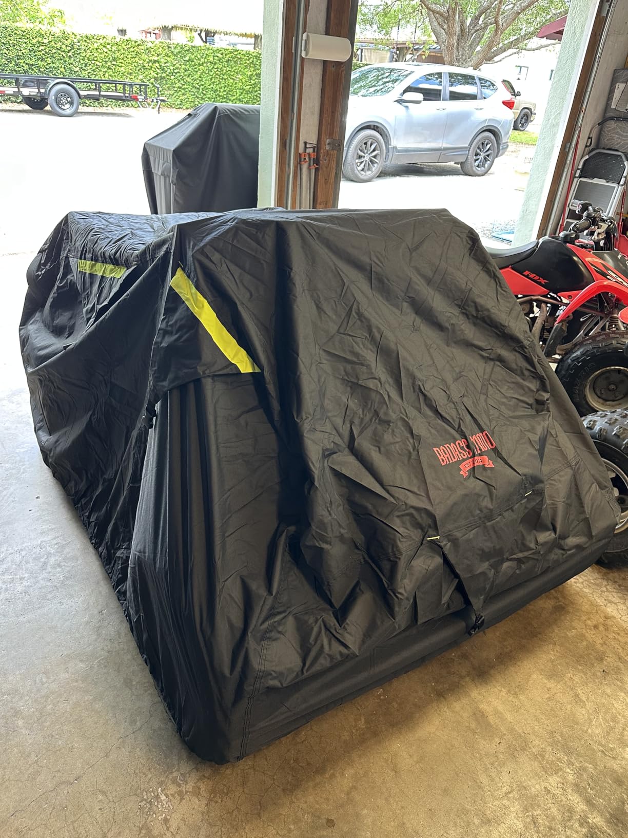 ATV Covers Waterproof Outdoor Heavy Duty, Rip-Resistant, Night-Reflective Quad Cover, 4 Wheeler Cover, ATV Accessories Fits Can am, Polaris Sportsman, Honda Rancher & More, Medium 86
