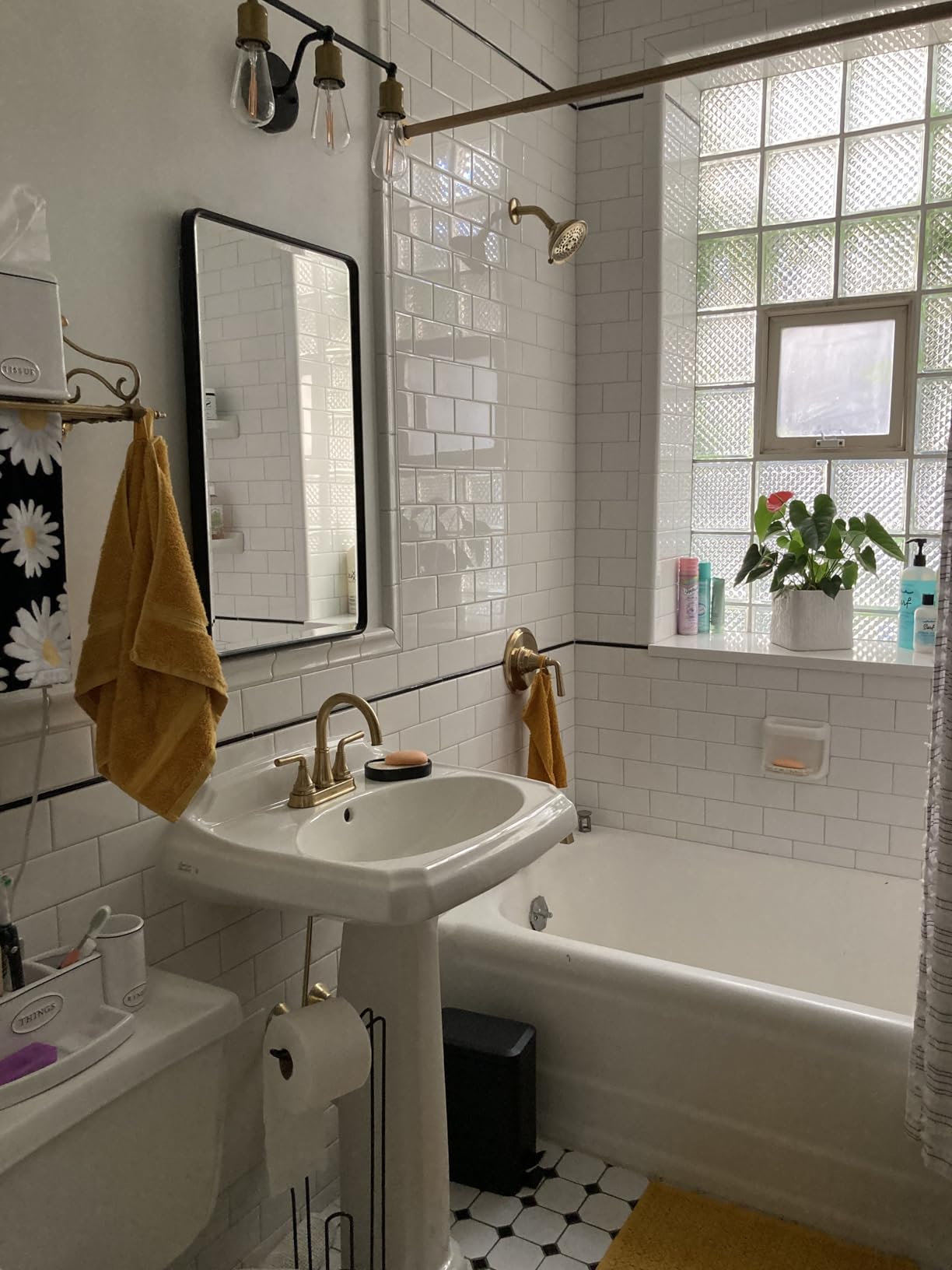 TEHOME Farmhouse Matt Black Recessed Bathroom Medicine Cabinet with Mirror Rounded Rectangle Metal Framed Medicine Cabinet with Beveled Mirror 20x30'' customer photo 2
