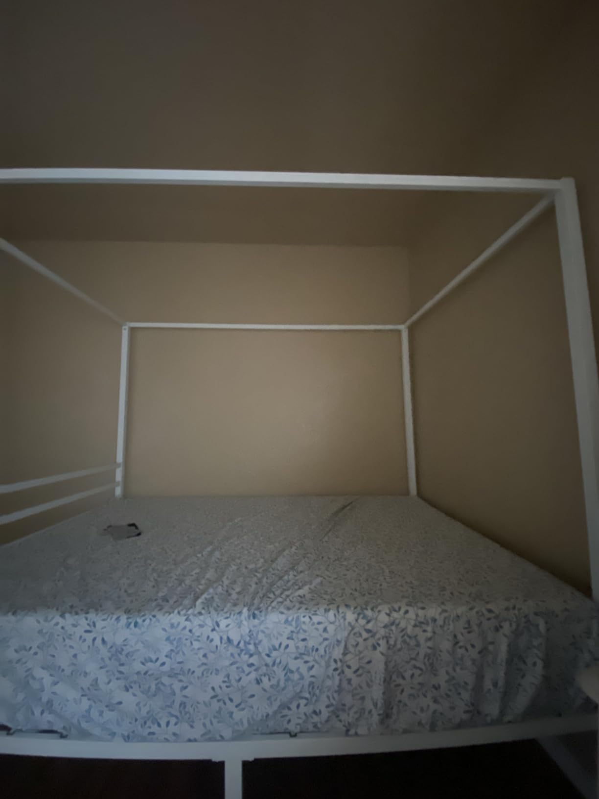 ikalido Queen Size Metal Canopy Bed Frame, Heavy-Duty Support, Black | Modern Four-Poster Platform Bed, Under-Bed Storage, EVA Noise Sponge, Mattress Foundation, No Box Spring Needed, Easy Install customer photo 1