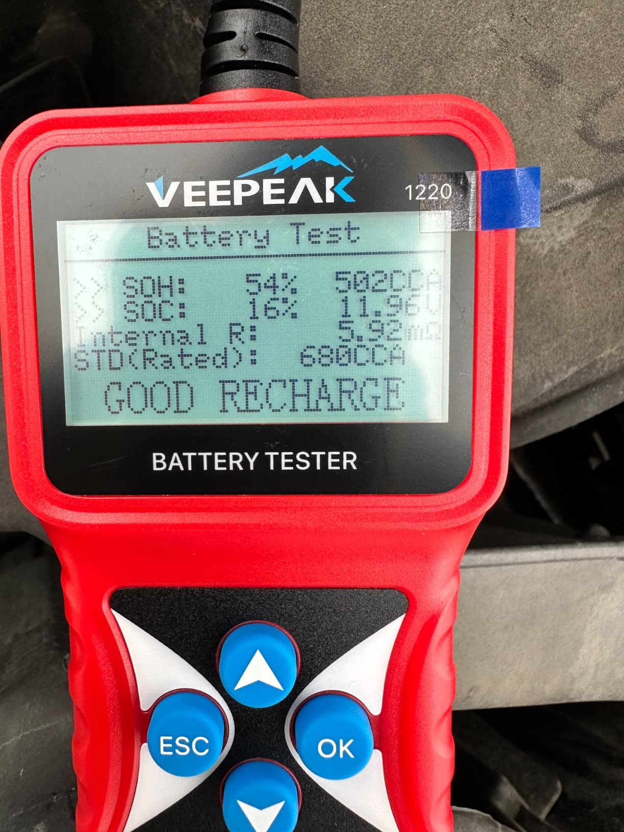 Veepeak 12V Car Battery Tester, Load Tester Automotive 100-2000 CCA Alternator Analyzer Digital Battery Vehicle Charging & Cranking System Testing Tool for Cars Trucks Motorcycles Boats ATVs RVs customer photo 1