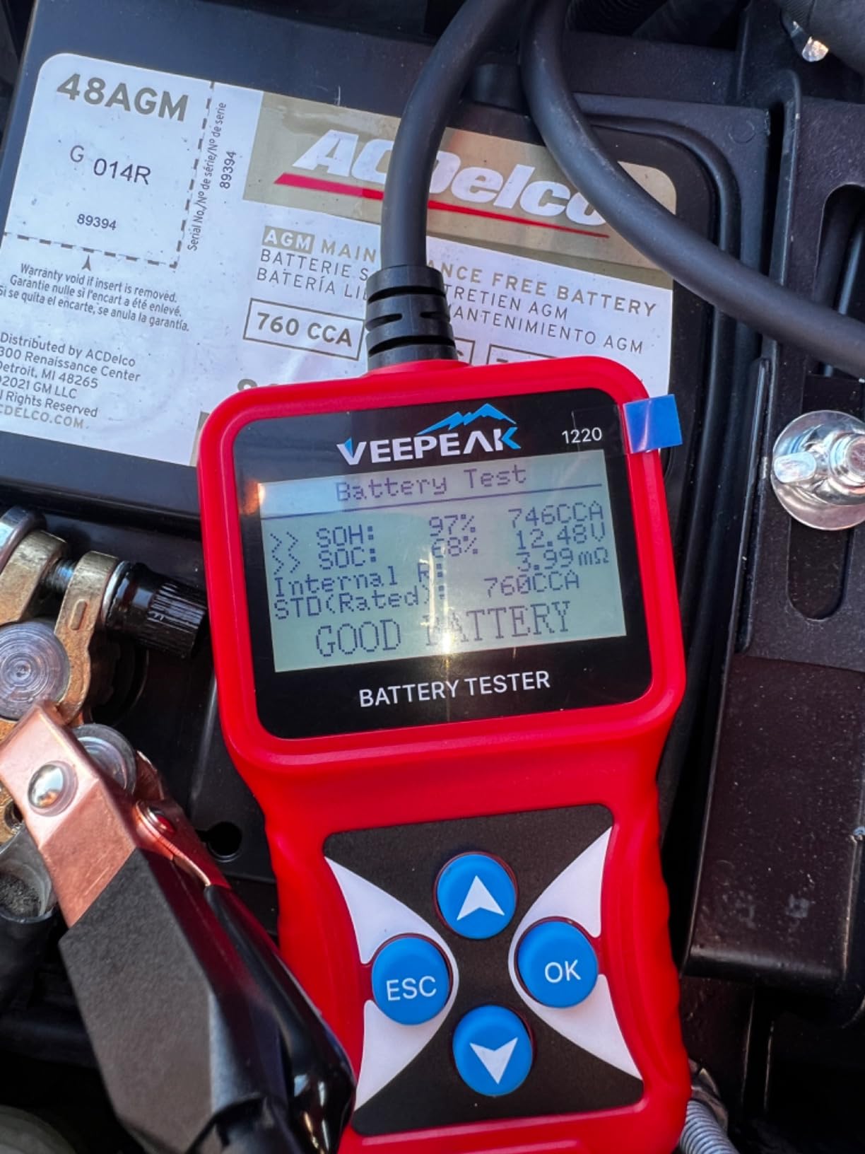 Veepeak 12V Car Battery Tester, Load Tester Automotive 100-2000 CCA Alternator Analyzer Digital Battery Vehicle Charging & Cranking System Testing Tool for Cars Trucks Motorcycles Boats ATVs RVs customer photo 2