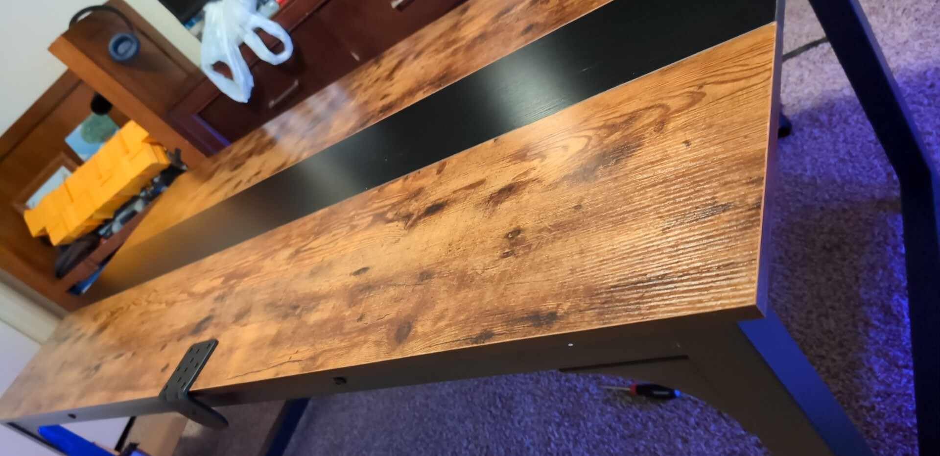 Tribesigns 63 Executive Desk, Large Office Computer Desk with Thicken Frame, Modern Simple Workstation Business Furniture for Home Office, Rustic Brown/Black customer photo 2