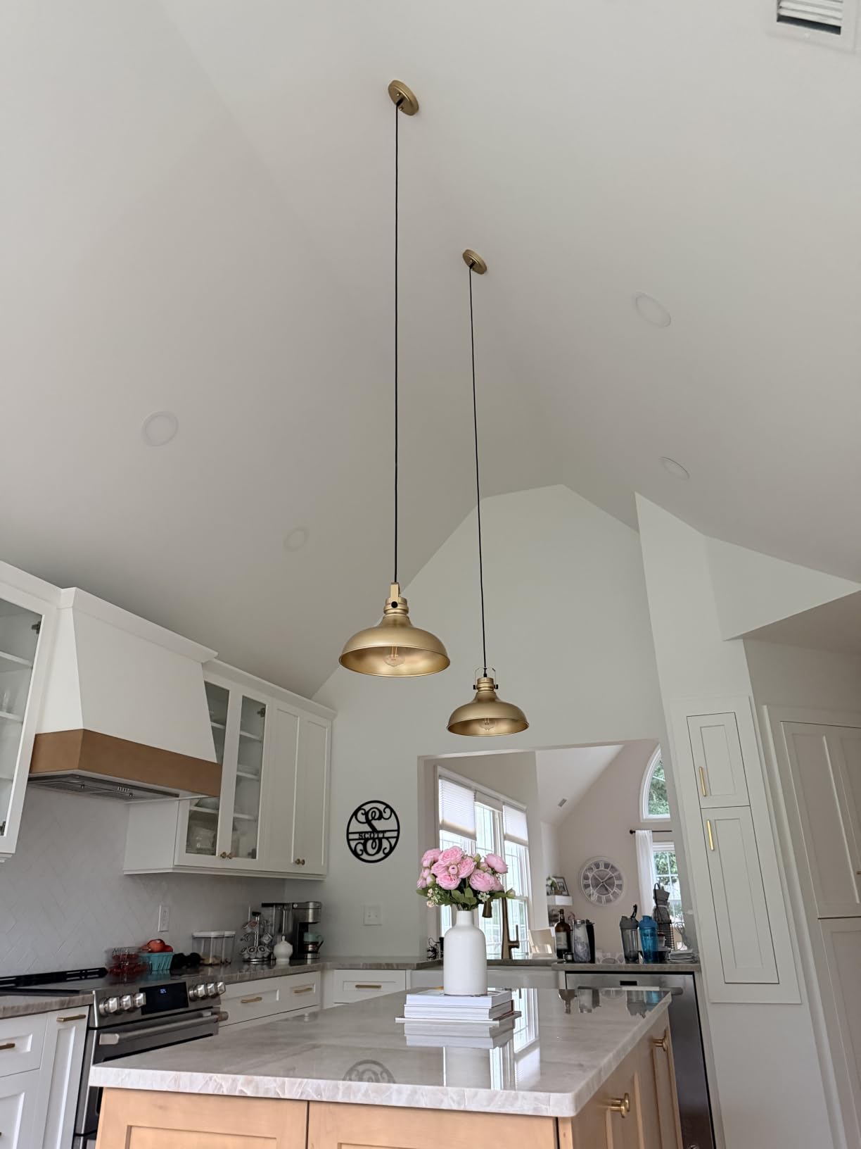 Black Farmhouse Pendant Lights Kitchen Island Fixtures | ETL Certificate, Industrial Adjustable Height Vintage Dome Hanging Light Fixtures for Barn, Dining Room 3 Pack customer photo 1