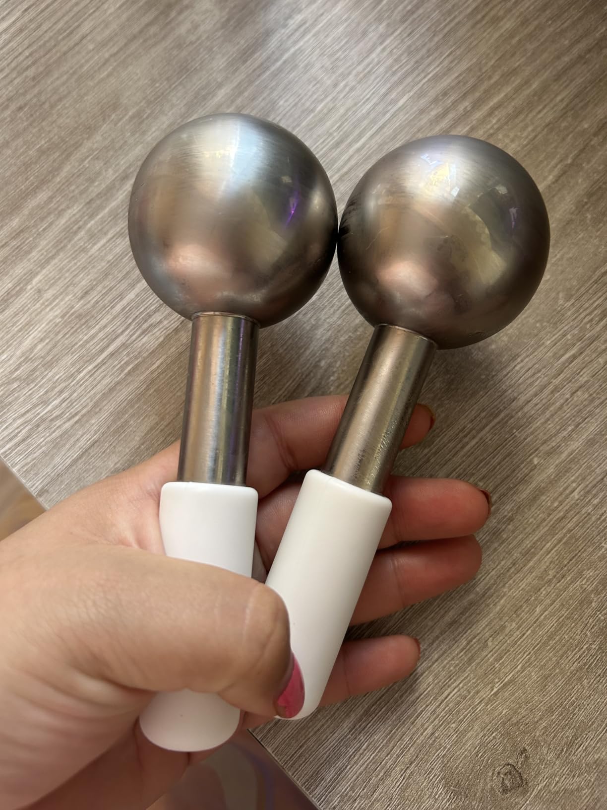 Ice Globes for Face & Eyes, Unbreakable Stainless Steel Cryo Sticks for Beauty Routines, Facials Cold Roller Cooling Globes for Puffiness, Wrinkles, Dark Circles, Headaches customer photo 2