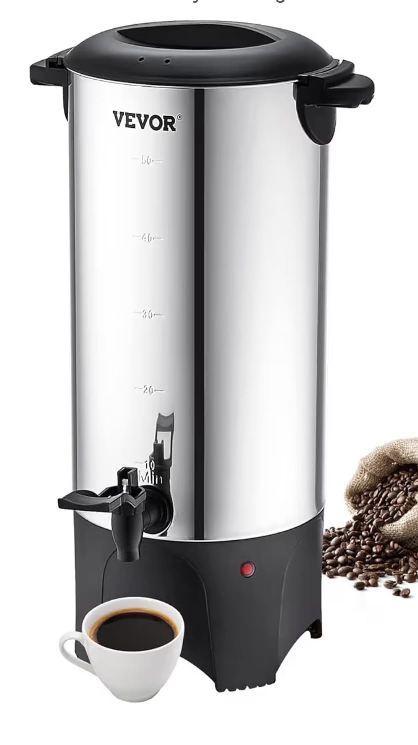 VEVOR Commercial Coffee Urn, 50 Cups/7.5L Stainless Steel Large Coffee Dispenser, 1000W 110V Electric Coffee Maker Urn For Quick Brewing, Hot Water Urn with Detachable Power Cord for Easy Cleaning customer photo 1