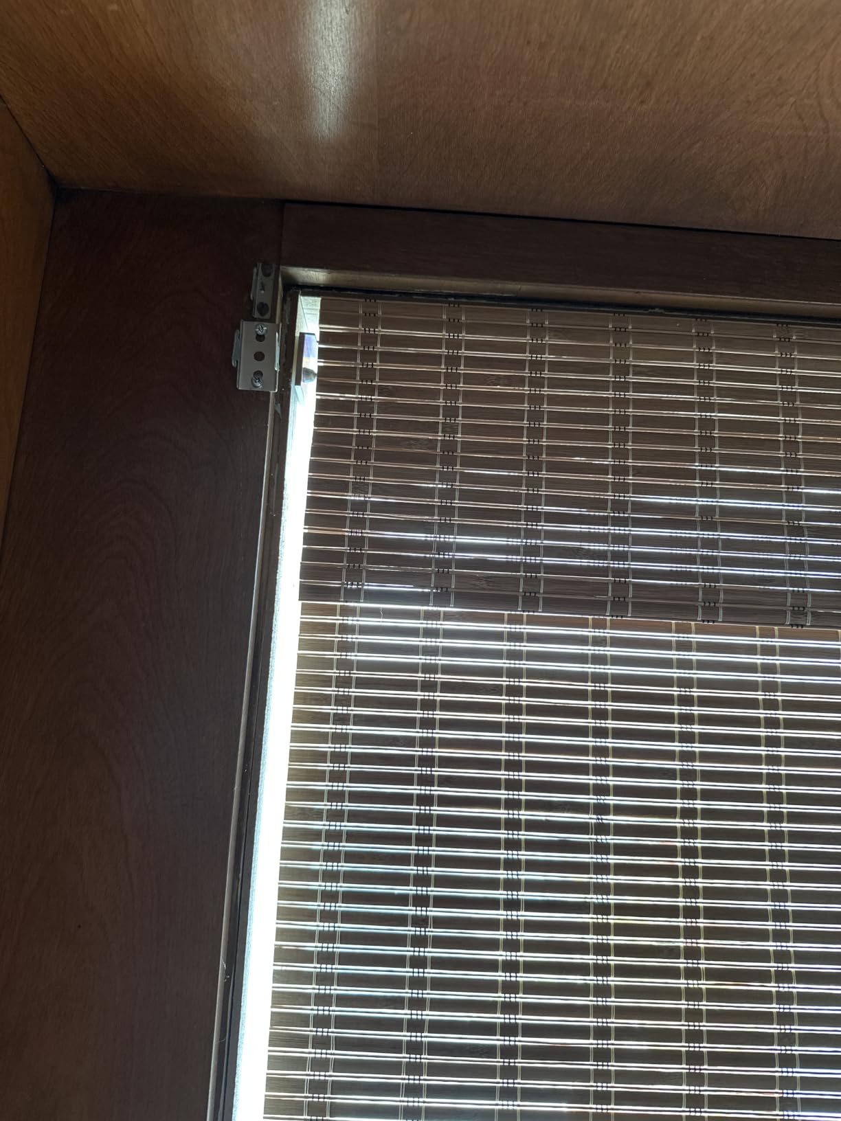 LazBlinds No Drill Cordless Bamboo Roman Shades, Custom Size, Brown | Tool-Free Light Filtering Window Treatment, Roll Up Bamboo Blinds for Windows customer photo 1