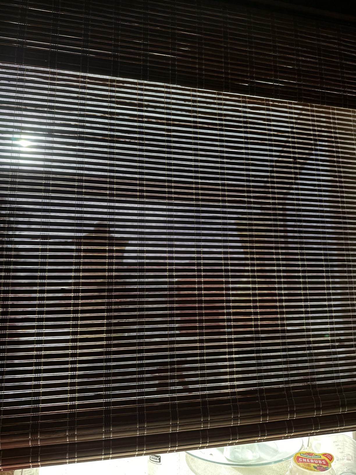 LazBlinds No Drill Cordless Bamboo Roman Shades, Custom Size, Brown | Tool-Free Light Filtering Window Treatment, Roll Up Bamboo Blinds for Windows customer photo 2
