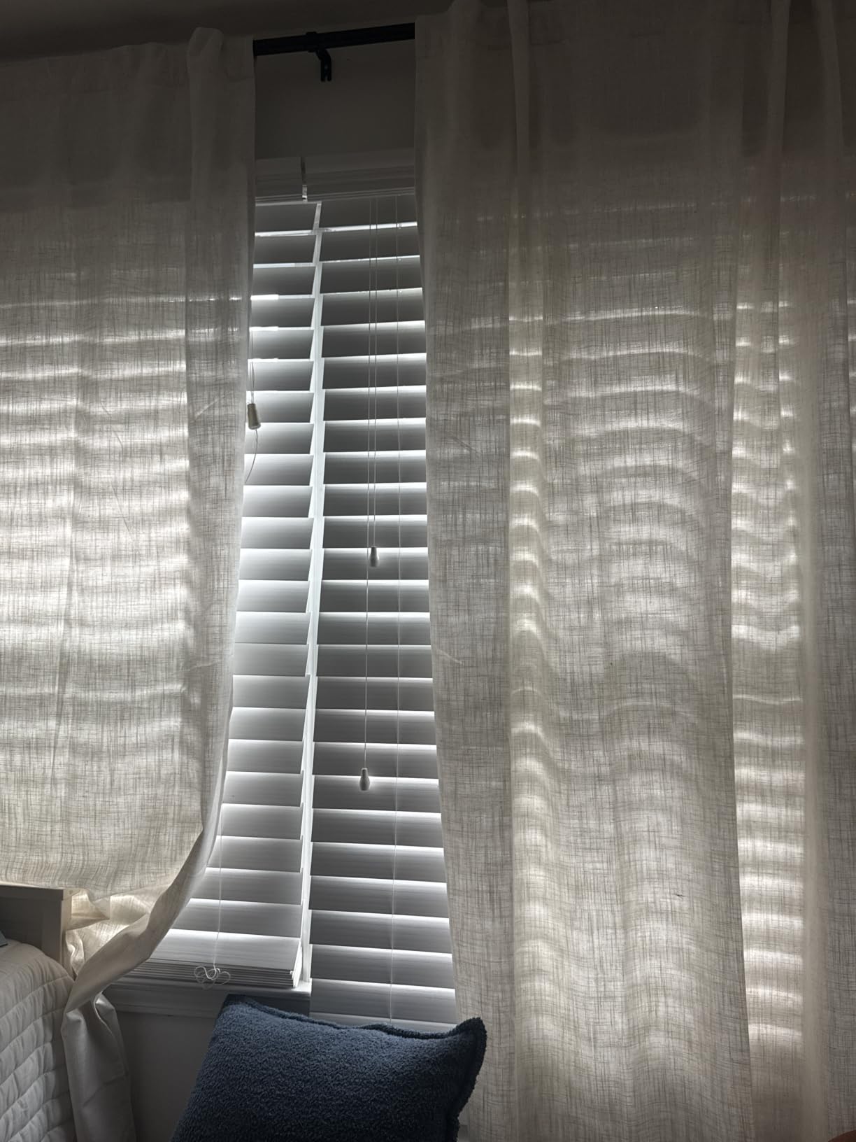 Joydeco Linen Curtains 96 inch Length 2 Panel Set, Light Filtering Curtain for Living Room Bedroom, 52 inch Wide Drapes with Rod Pocket Back Tab (96