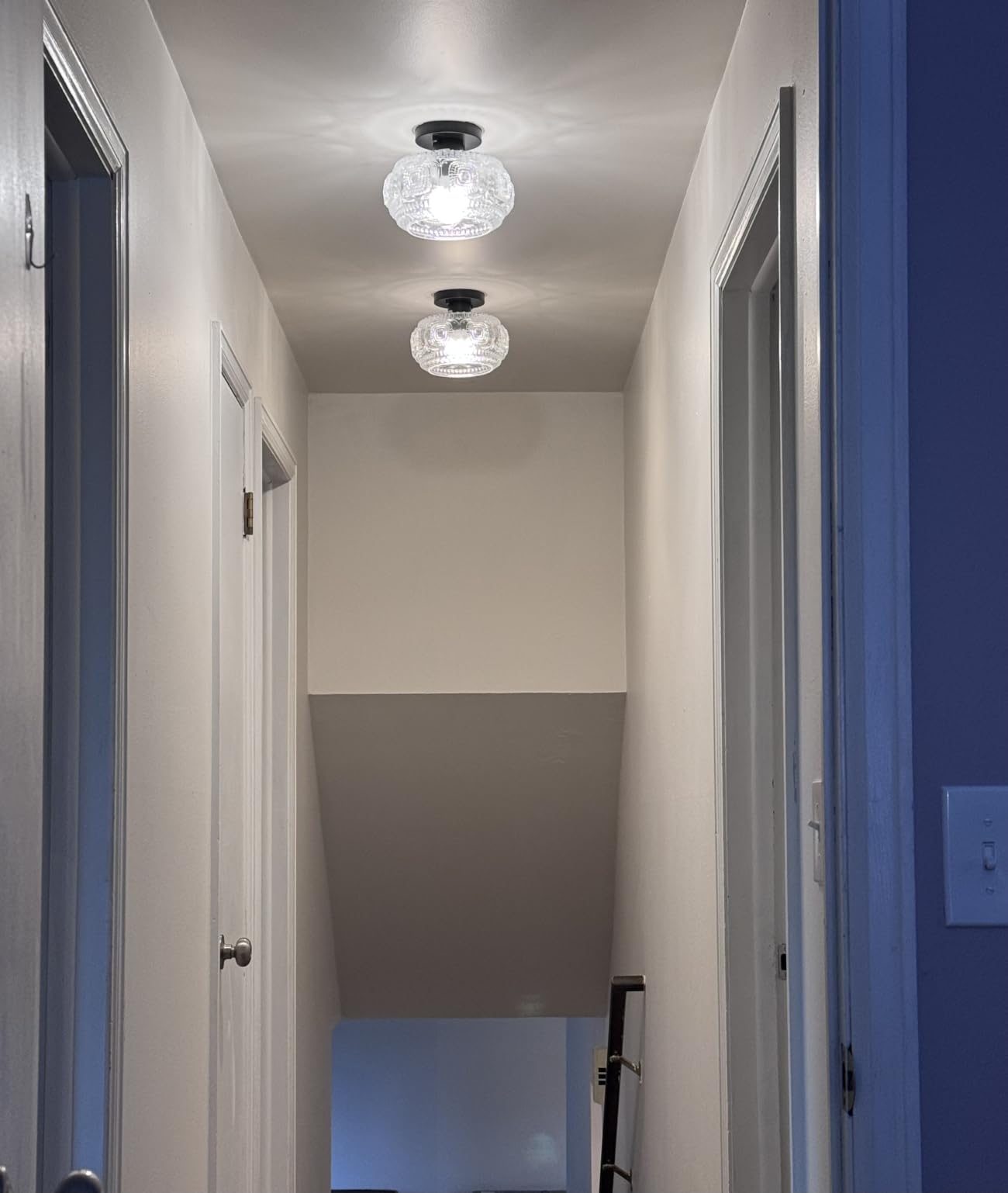 Semi Flush Mount Ceiling Light, Globe Glass Ceiling Light Fixture, Gold Modern Lighting for Hallway Porch Corridor Kitchen Bedroom, Bulb Not Included customer photo 2