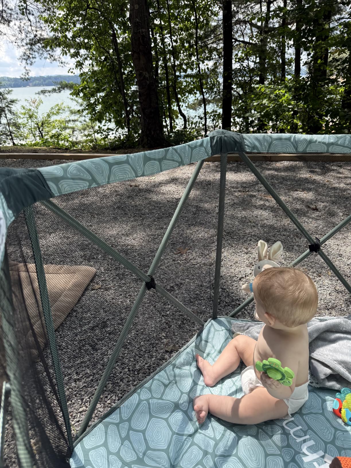 Baby Delight Go with Me Eclipse Deluxe Portable Playard, Green Garden | Indoor & Outdoor Playpen, Ultra Padded Nylon Floor, Removable Sun Canopy, Mesh Walls for Air Flow & Visibility, Travel Bag customer photo 2