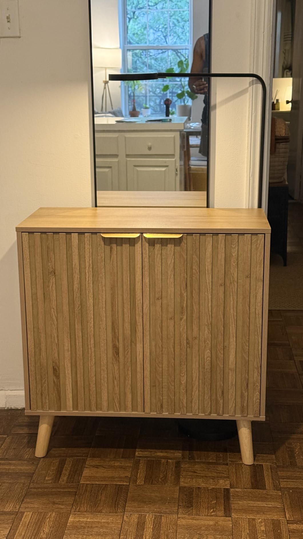Black Storage Cabinet with Doors, Modern Accent Cabinet, Free Standing Cabinet with Adjustable Shelf, Wooden Buffet Sideboards for Living Room, Kitchen, Dining Room, Entryway customer photo 1