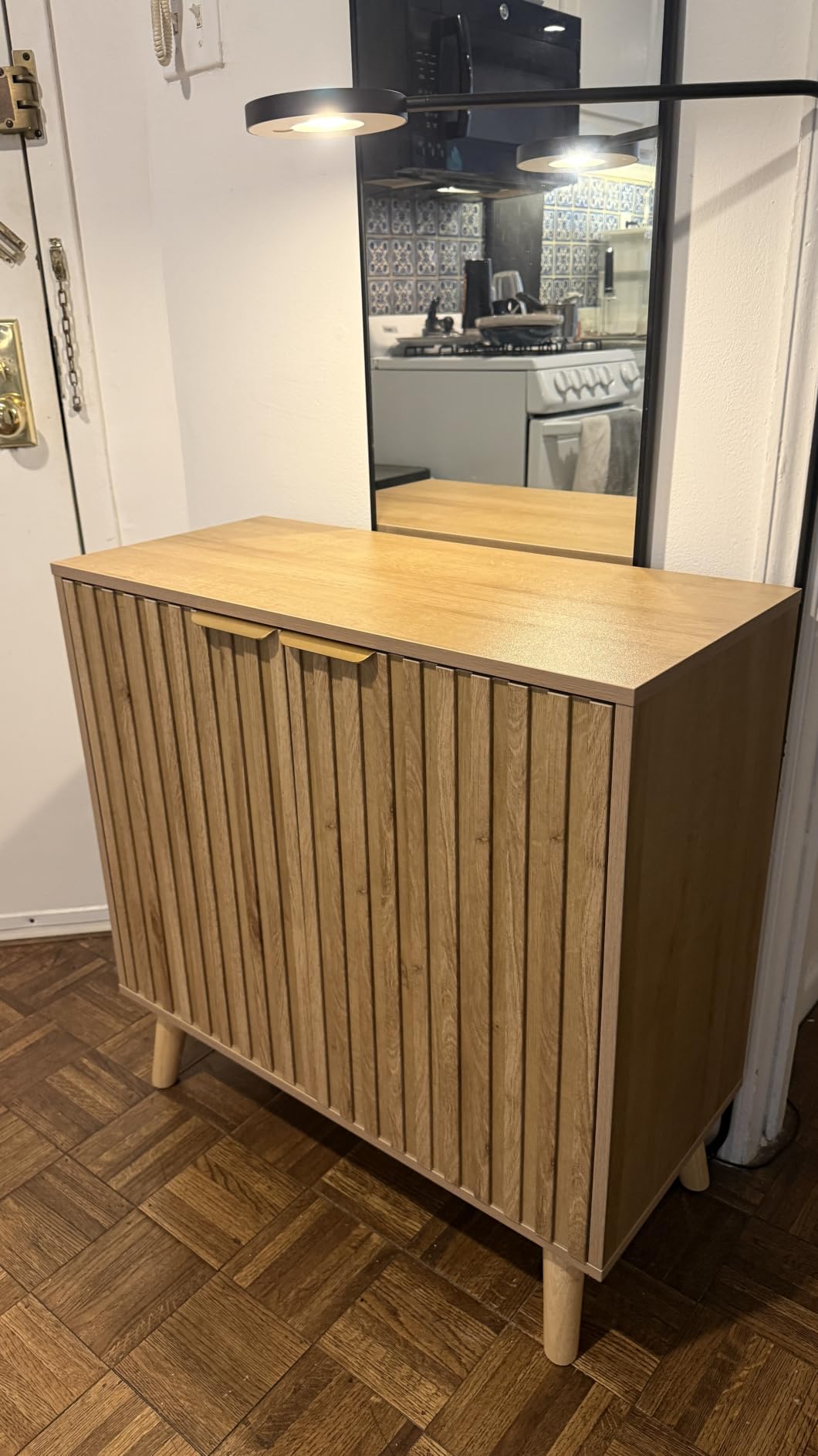 Black Storage Cabinet with Doors, Modern Accent Cabinet, Free Standing Cabinet with Adjustable Shelf, Wooden Buffet Sideboards for Living Room, Kitchen, Dining Room, Entryway customer photo 2