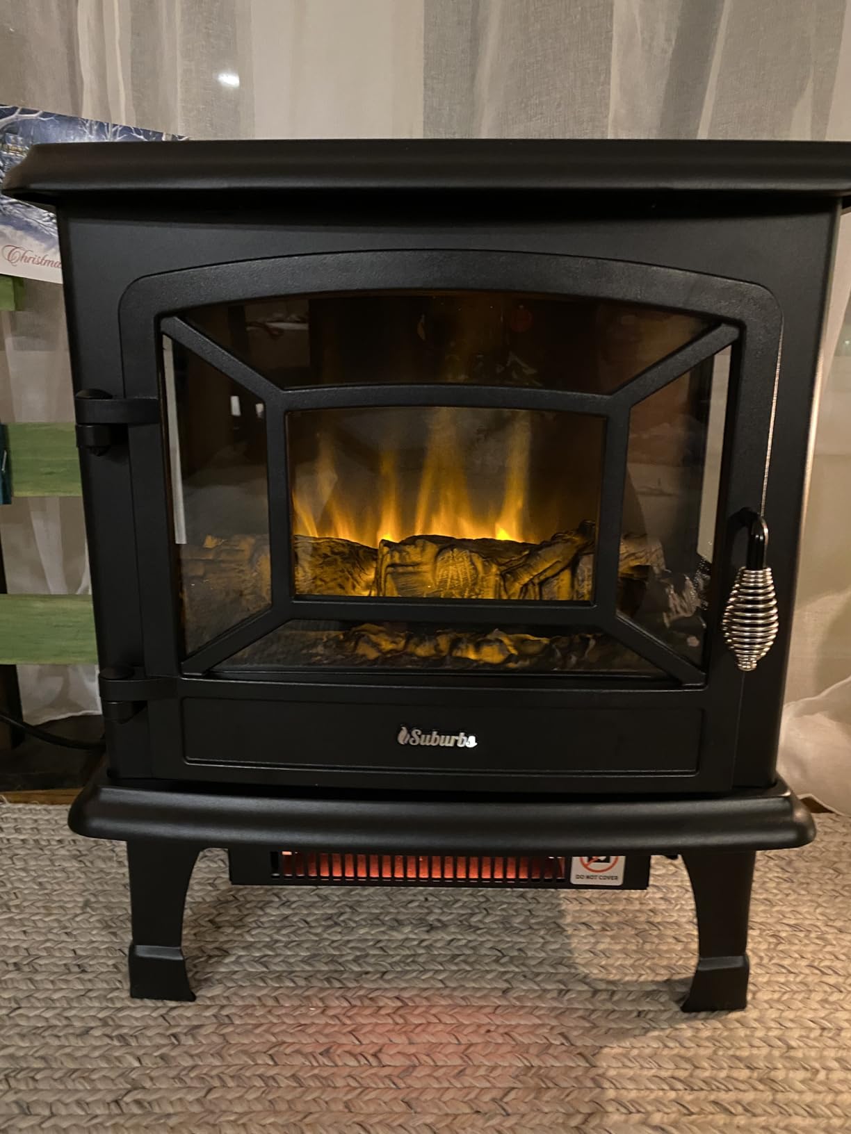 TURBRO Suburbs 20 in. Electric Fireplace Infrared Heater with Crackling Sound, Freestanding Fireplace Stove customer photo 2