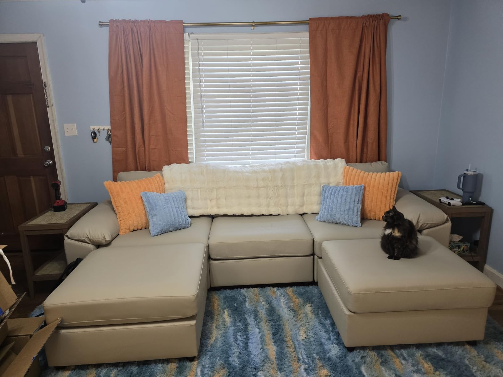RYB HOME Natural Beige 100% Blackout Linen Curtains for Bedroom 84 inches Long, Thermal Insulated & Privacy Assured Window Curtains for Living Room Dining Patio Sliding Glass Door, W52 x L84, 2 Panels customer photo 2