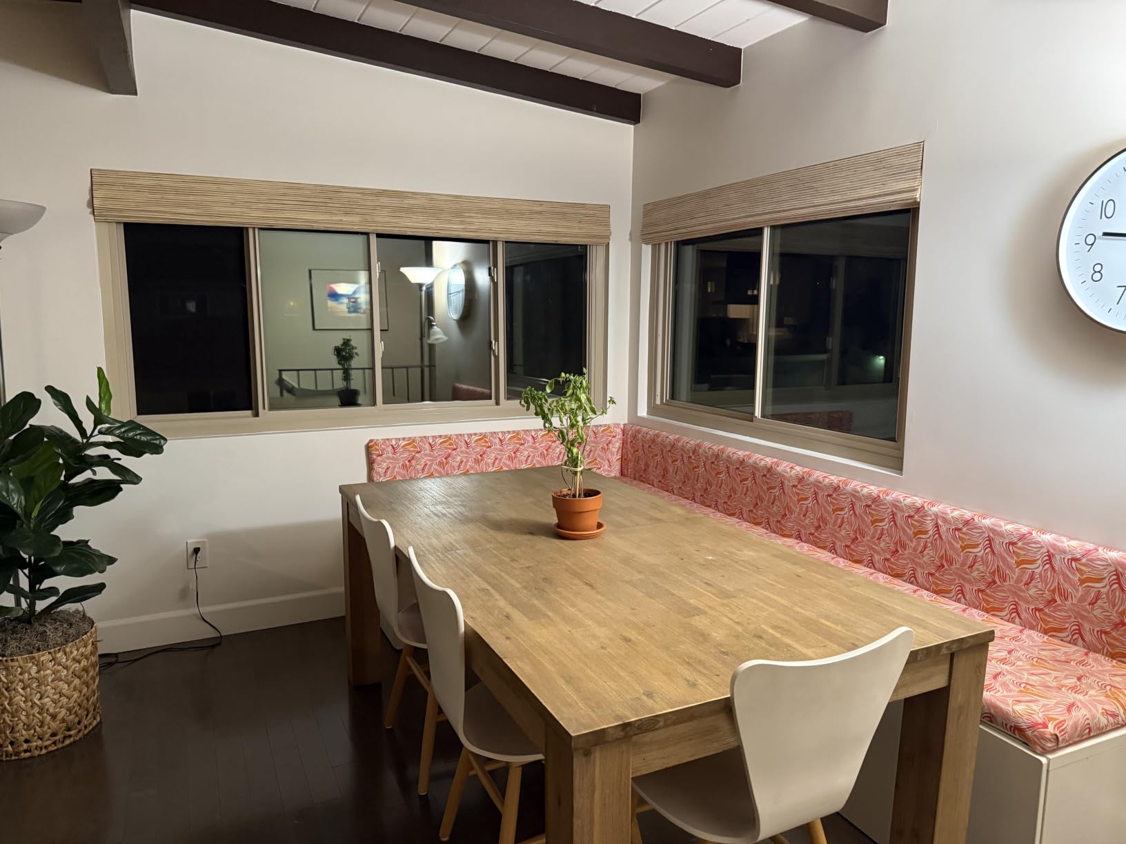 TWOPAGES Natural No Drill Cordless Jute Roman Shade Customized Light Filtering Blackout Roman Blind (Bark) customer photo 2