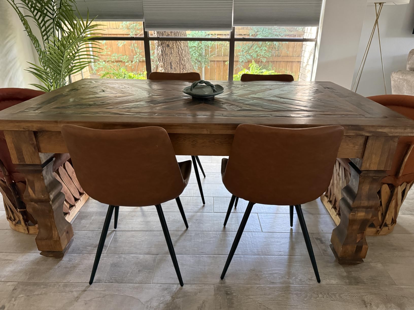 Yaheetech Dining Chairs Set of 2 Mid Century Modern Kitchen Chairs Brown | Faux Leather Upholstered Dining Room Chairs with Metal Legs and Curved Backrest customer photo 2