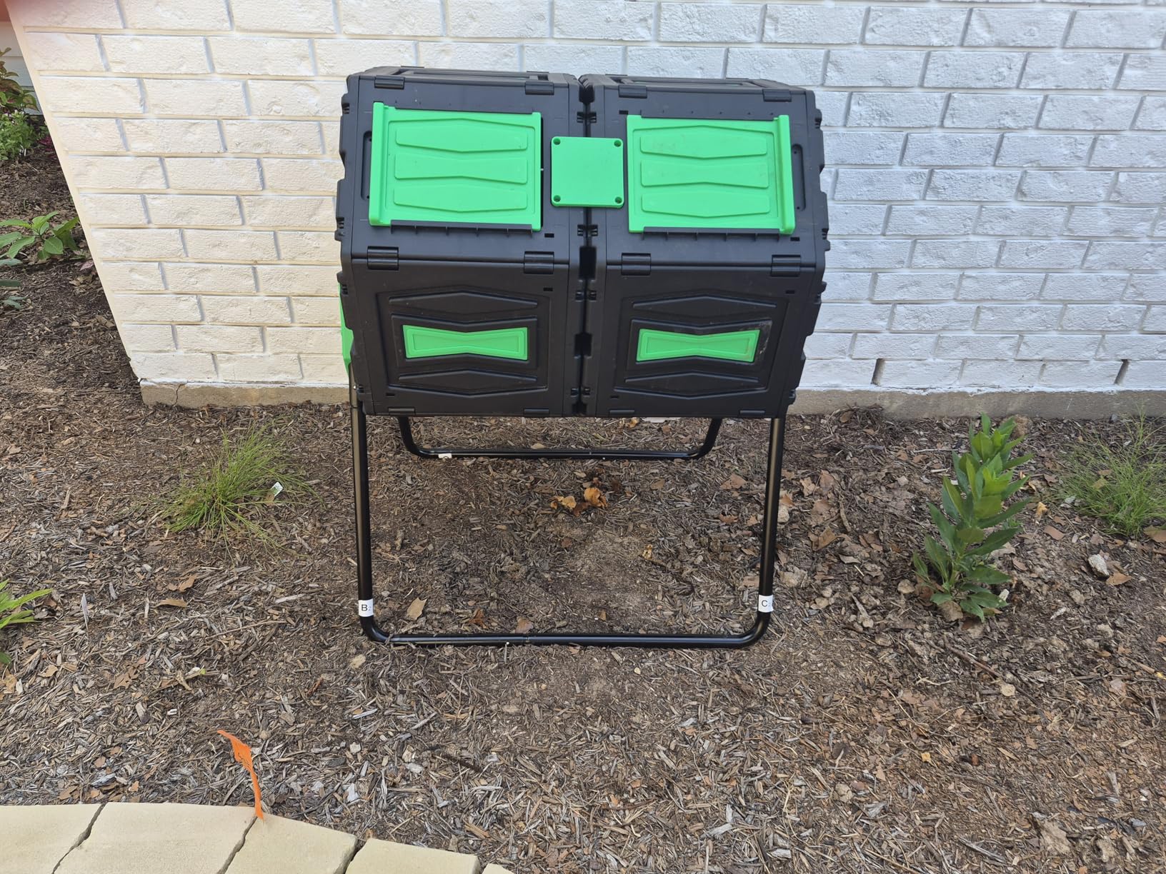 Marcytop Compost Tumbler, Easy Assemble & Efficient Outdoor Compost Bin, 45 Gallon/170 Liter Large Dual Chamber Rotating Composter for Garden, Kitchen, and Yard Waste, Orange Door customer photo 1
