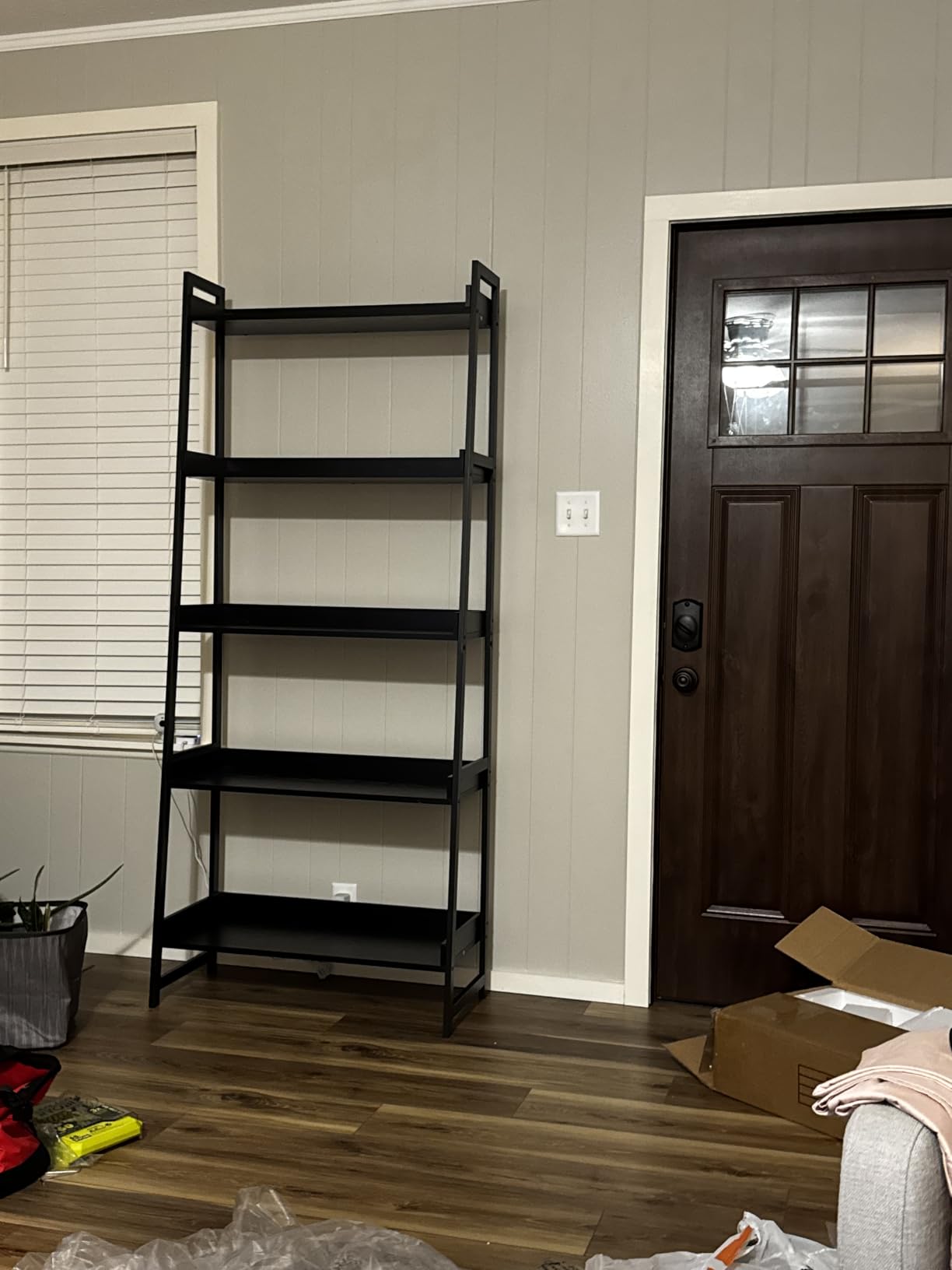 IRONCK Ladder Shelf 5-Tier 74.8in Tall, Industrial Bookcase and Bookshelf, MDF and Metal Frame, Wall Mount, Anti-tip Device customer photo 2