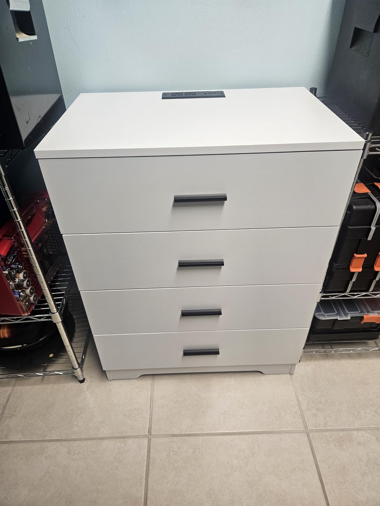 FJTJBSI Dresser with Power Outlets Wooden 6 Drawer Dresser with USB and Type C Port Chest of Drawers for Bedroom customer photo 2