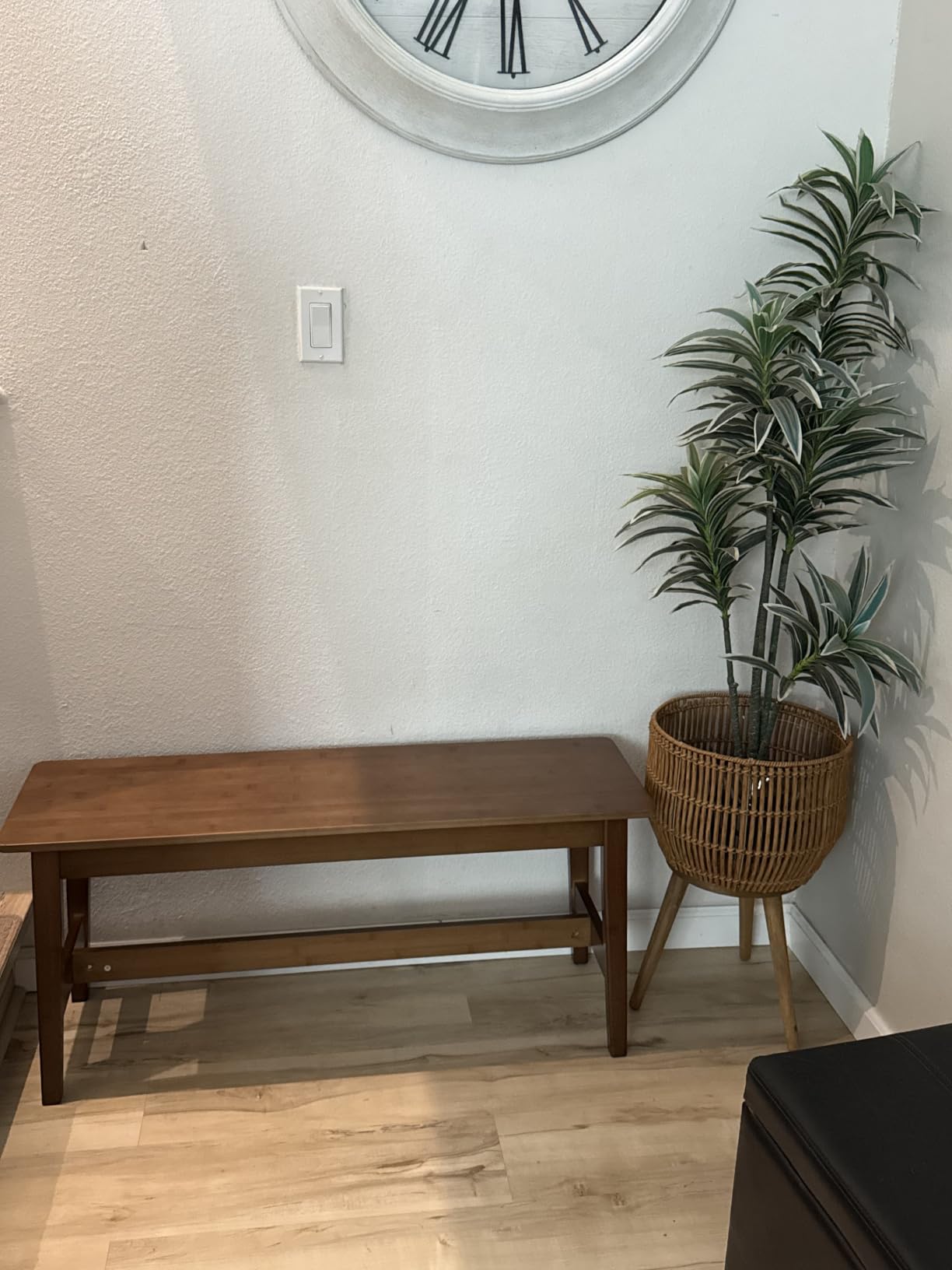HOOBRO 39.3'' Bamboo Dining Bench, Farmhouse Table Bench, Kitchen & Living Room Furniture, Easy to Assemble, Sturdy and Stable, Natural YL03CD01G2 customer photo 2