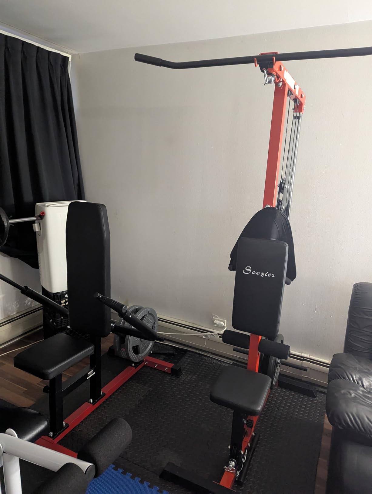 Soozier LAT Machine with High & Low Pulley Stations, Cable Row Machine with Adjustable Seat & Flip-Up Footplate, for Home Gym customer photo 1