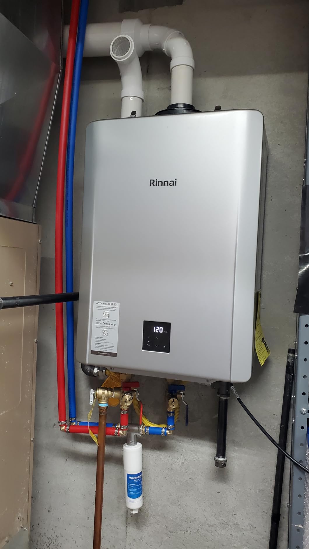 NEW Rinnai RXP199iN Smart Sense Condensing Tankless Water Heater, 199,000 BTU, Up to 11.1 GPM, Natural Gas or Propane, Indoor/Outdoor Installation, Built-In Recirculation Pump customer photo 2