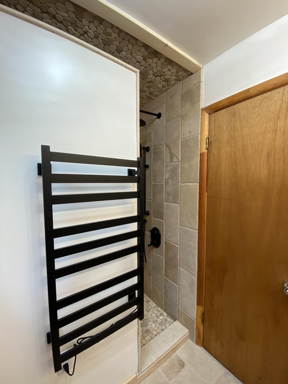 Towel Warmer 10 Bars, Stainless Steel Towel Warmer Rack | for Bathroom, Wall Mounted Towel Heater With Intelligent Touch Screen Timer, Hard Wired/Plug-In, Black customer photo 1