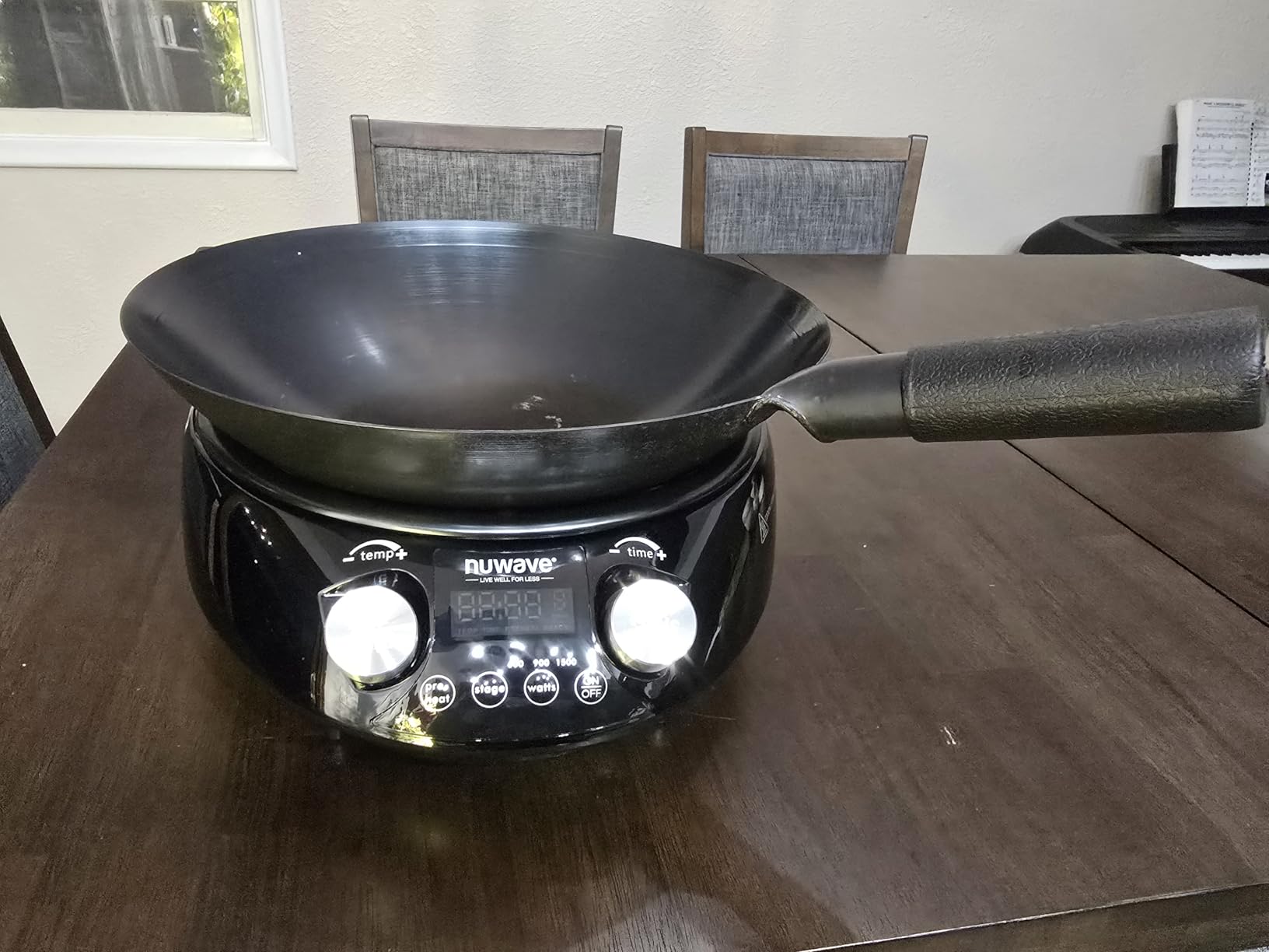 Nuwave Induction Wok, 3 Wattages 600, 900 & 1500, Precise Temp Controls from 100°F to 575°F in 5°F, Infuse Complex Charred Aroma & Flavor, Authentic 14-inch Carbon Steel Wok Included, Wok Hei customer photo 2