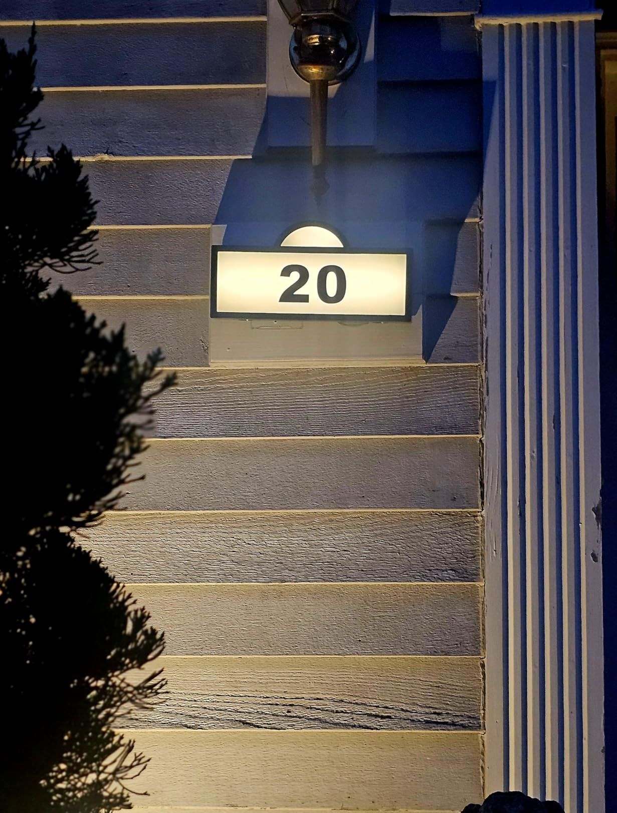 Solar Address Signs for Yard, Solar Powered Address Sign with Warm White & Cold White, IP65 Waterproof Solar House Numbers for Outside customer photo 1