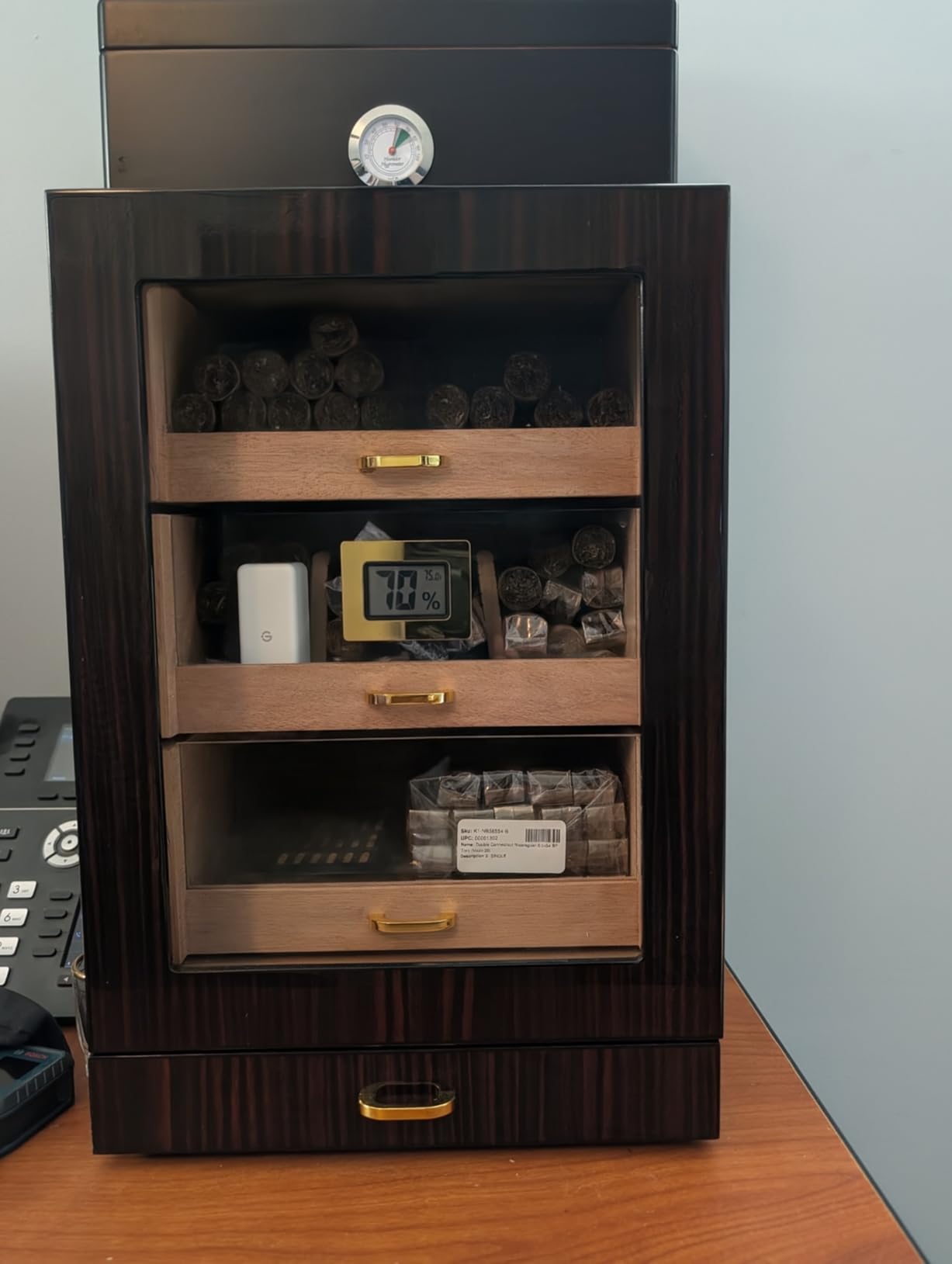 Woodronic Cigar Humidor Cabinet | LED Light, Spanish Cedar Lining customer photo 1