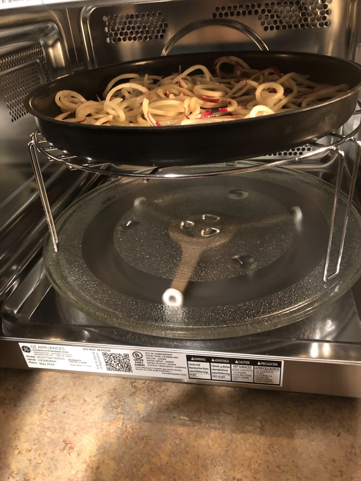GE 4-in-1 Countertop Microwave Oven, 1.0 Cu Ft, 1050W Convection Microwave with Air Fry & Broil, Compact and Quiet, Stainless Steel, Ideal for Apartments, Dorms & Offices, GCST10A1WSS customer photo 2
