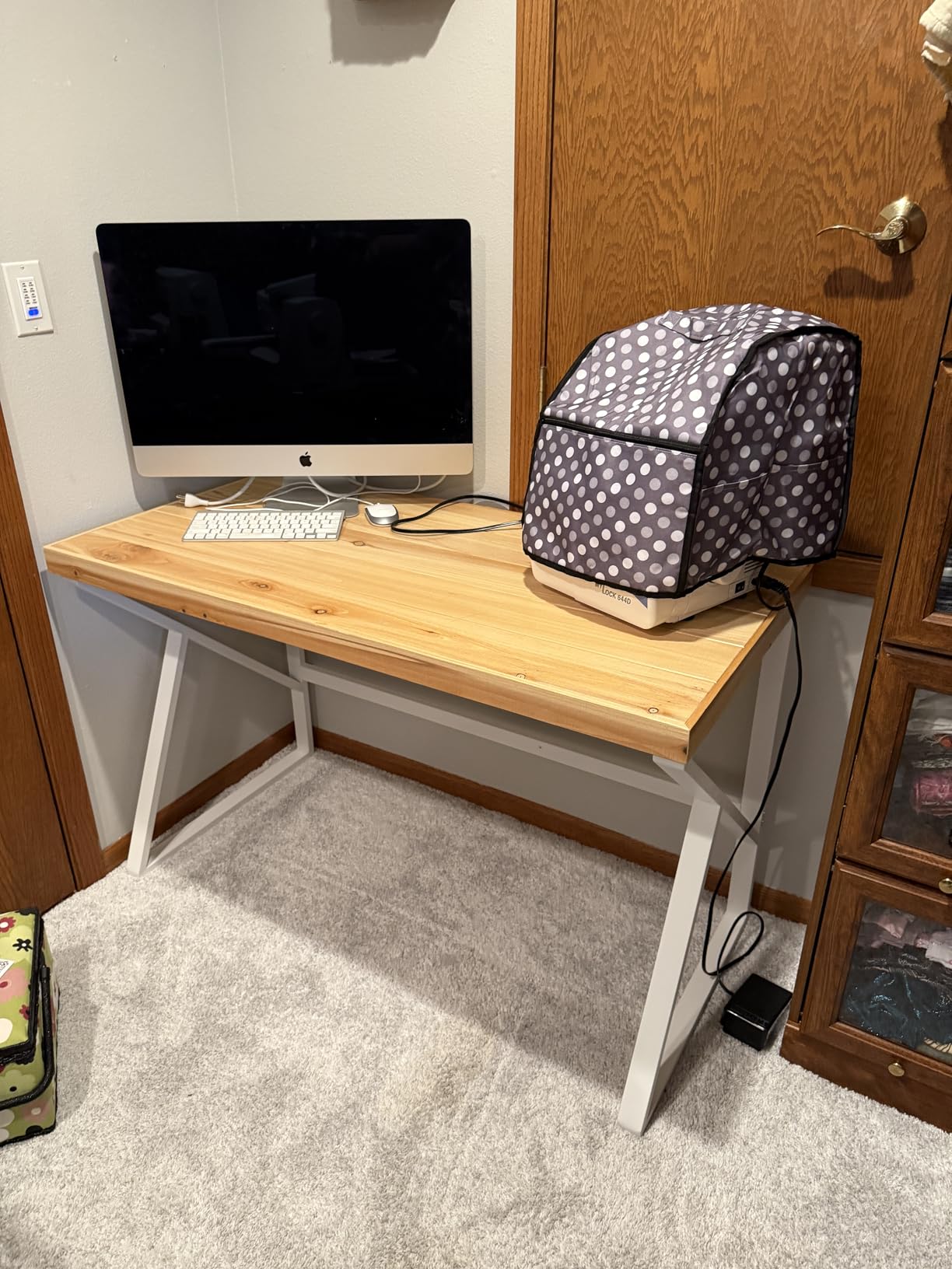 Solid Wood Computer Office Desk Small Writing Desks for Home 47 Inch | Minimalist Rustic Real Natural Wood Table for Home Office Industrial PC Gaming Computer Workstation customer photo 2