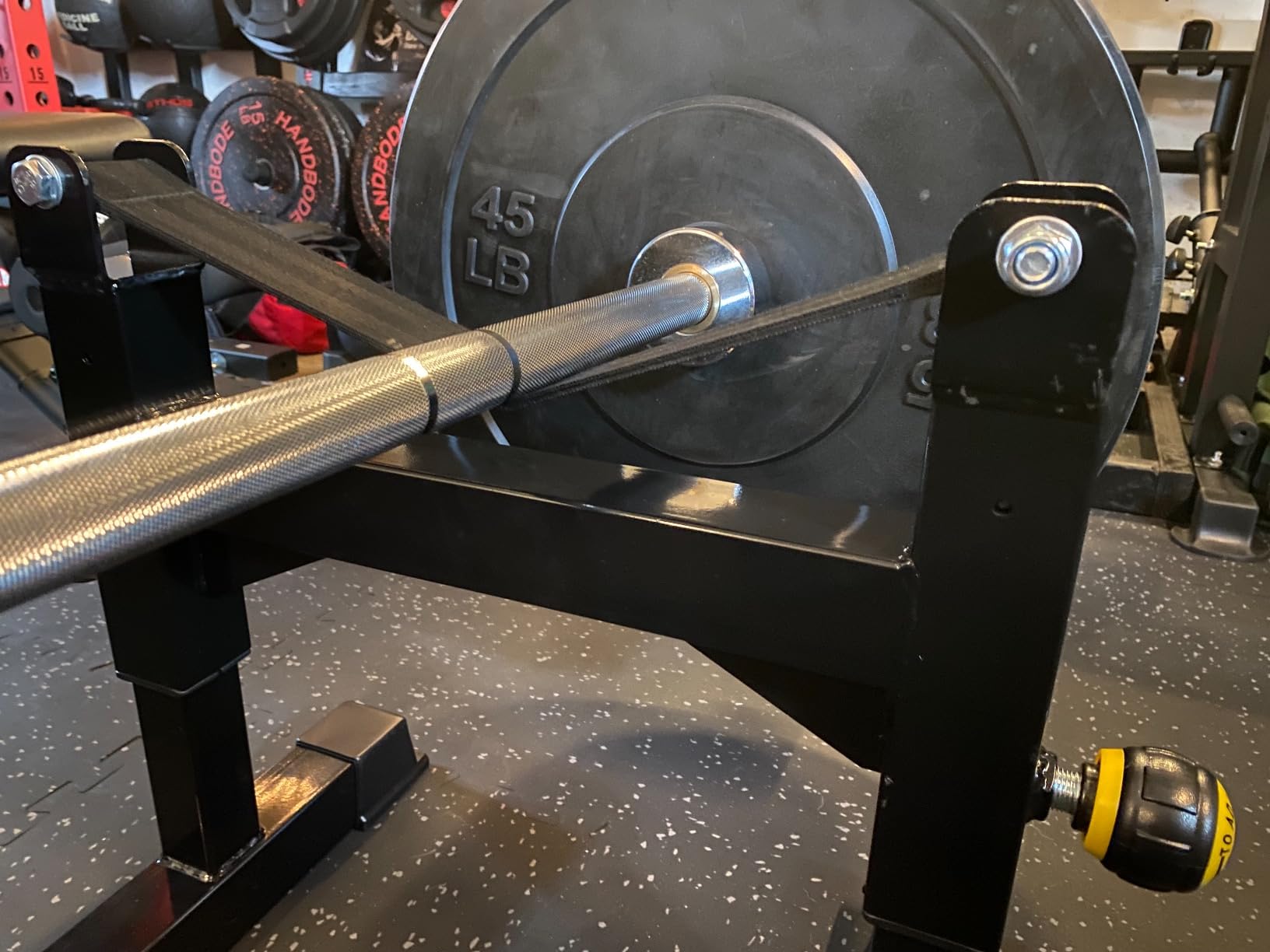 SYNTECSO Deadlift Jack Barbell Stand - Heavy Duty Barbell Jack Deadlift | Heavy-Duty Steel Construction, 880Lbs Weight Capacity, Adjustable Deadlift Platform for Home Gym customer photo 1