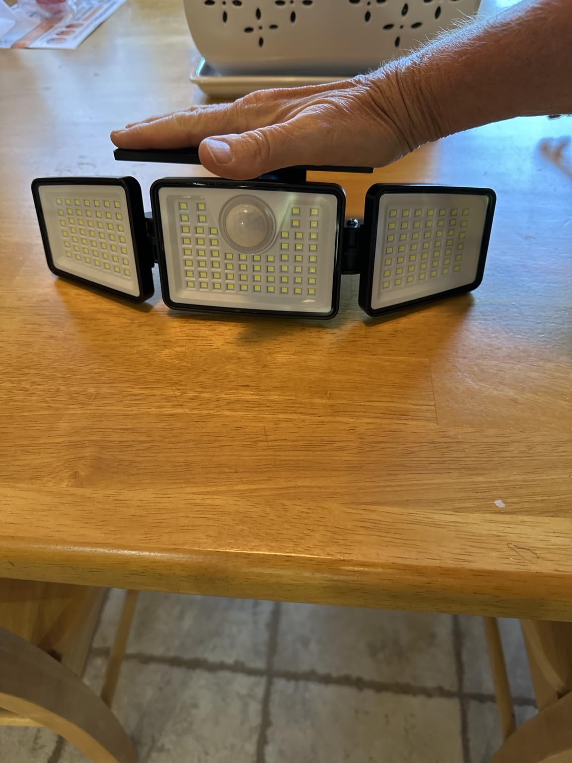 daphino 2500LM Solar Lights Outdoor with Motion Sensor,3 Head 270 Wide Angle Street Area Lights, IP65 Waterproof Security Lighting with 3 Modes(Non-Remote,2 Pcs) customer photo 1