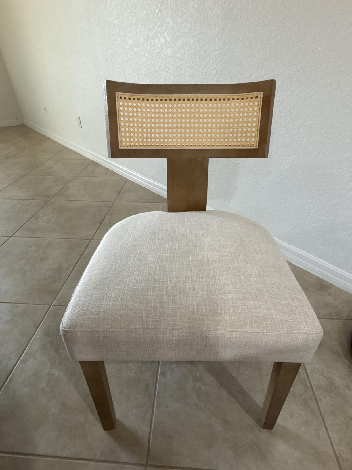 HNY Mid Century Modern Dining Chairs Set of 2, Upholstered Linen Kitchen & Dining Room Chairs with Ergonomic Curved Backrest, Solid Wood Legs customer photo 2