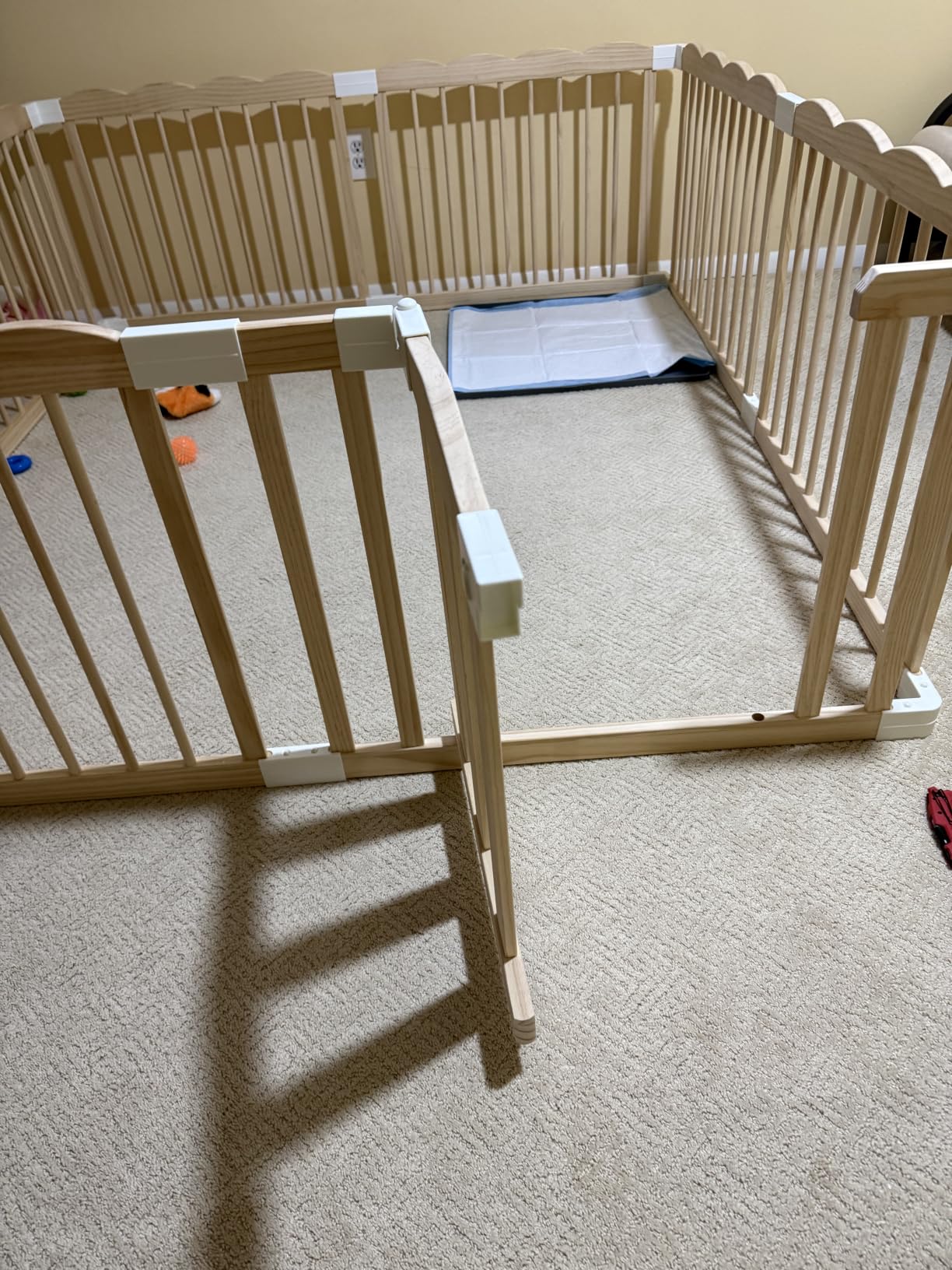 Wooden Baby Playpen 50x65x24In Adjustable Play Yard with Lock Gate | Easy to Assemble, Large Portable Play Pen for Babies and Toddlers, Infant Play Pen Play, Made of Natural Pine Wood customer photo 2